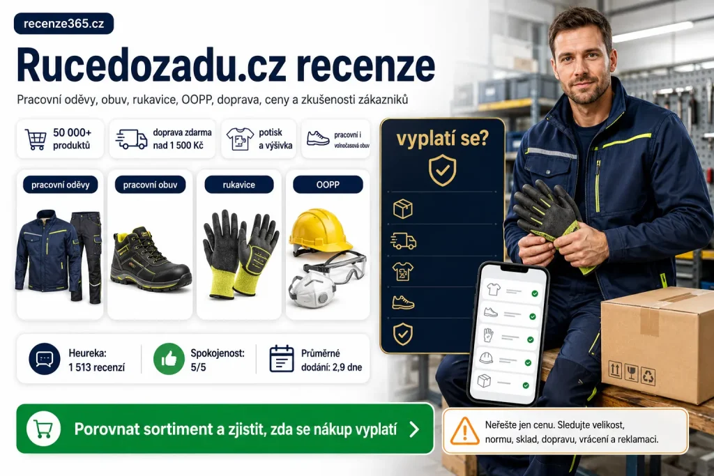co je Rucedozadu.cz, Rucedozadu.cz e-shop, pracovní oděvy e-shop, pracovní obuv e-shop, ochranné pracovní pomůcky, OOPP e-shop, montérky, pracovní kalhoty, pracovní bundy, pracovní rukavice, ochranné brýle, respirátory, polomasky, přilby, postroje, jednorázové oděvy, volnočasové oděvy, pracovní oděvy s logem, výšivka na pracovní oděvy, potisk pracovních oděvů, velkoobchod pracovní oděvy