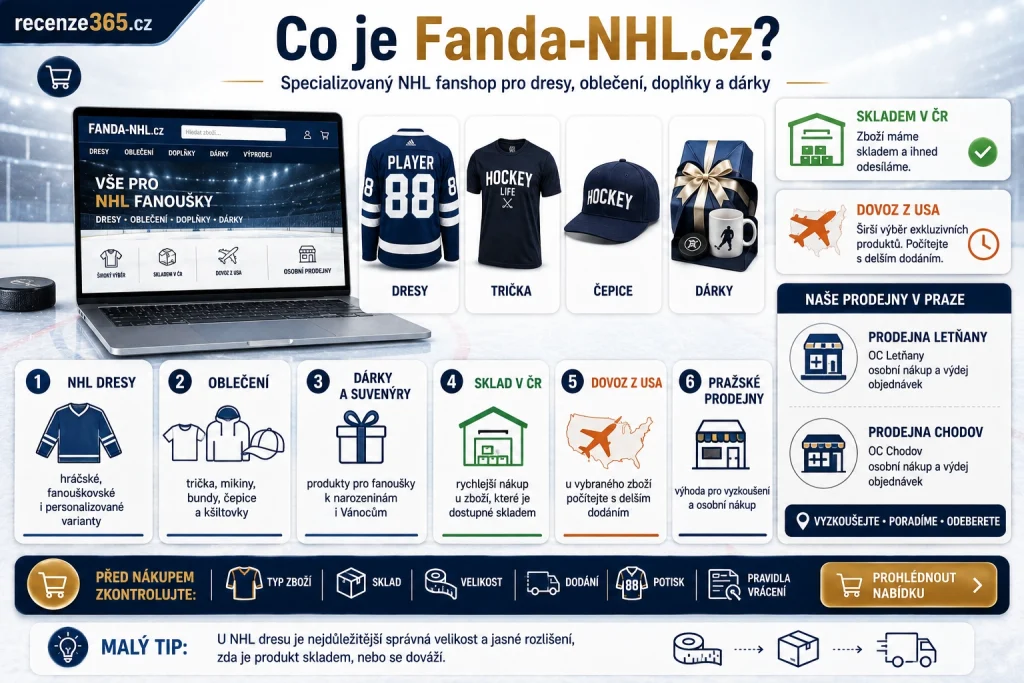 co je Fanda-NHL.cz, Fanda-NHL.cz eshop, Fanda NHL shop, NHL fanshop Česká republika, největší NHL fanshop, NHL dresy Fanda-NHL, originální NHL merchandise, NHL trička, NHL mikiny, NHL bundy, NHL čepice, NHL kšiltovky, NHL suvenýry, NHL dárky, shop.nhl.com partner, NHL produkty skladem, dovoz NHL z USA, Fanda-NHL Praha 4, Fanda-NHL Praha 9, hokejový fanshop recenze