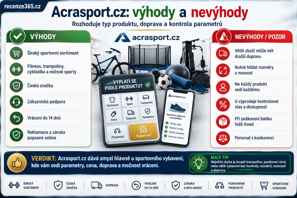 výhody a nevýhody Acrasport.cz recenze, Acrasport.cz výhody nevýhody, ACRA Sport plusy mínusy, Acrasport recenze shrnutí, Acrasport sortiment výhoda, Acrasport doprava nevýhoda, Acrasport vrácení zboží, Acrasport reklamace, Acrasport sportovní potřeby, Acrasport fitness vybavení, Acrasport trampolíny, Acrasport český obchod, vyplatí se Acrasport.cz, sportovní e-shop výhody nevýhody
