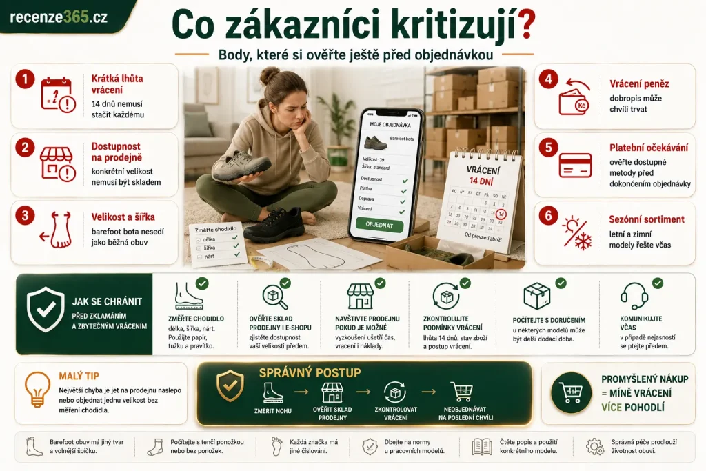 co zákazníci kritizují naBOSo.cz, naBOSo negativní recenze, naBOSo kritika, naBOSo delší vrácení peněz, naBOSo krátká lhůta na vrácení, naBOSo dostupnost na prodejně, naBOSo sortiment není skladem, naBOSo PayPal problém, naBOSo velikost bot problém, naBOSo barefoot boty nesedí, naBOSo reklamace, naBOSo vrácení zboží, barefoot obchod kritika, barefoot boty špatná velikost, zkušenosti zákazníků naBOSo
