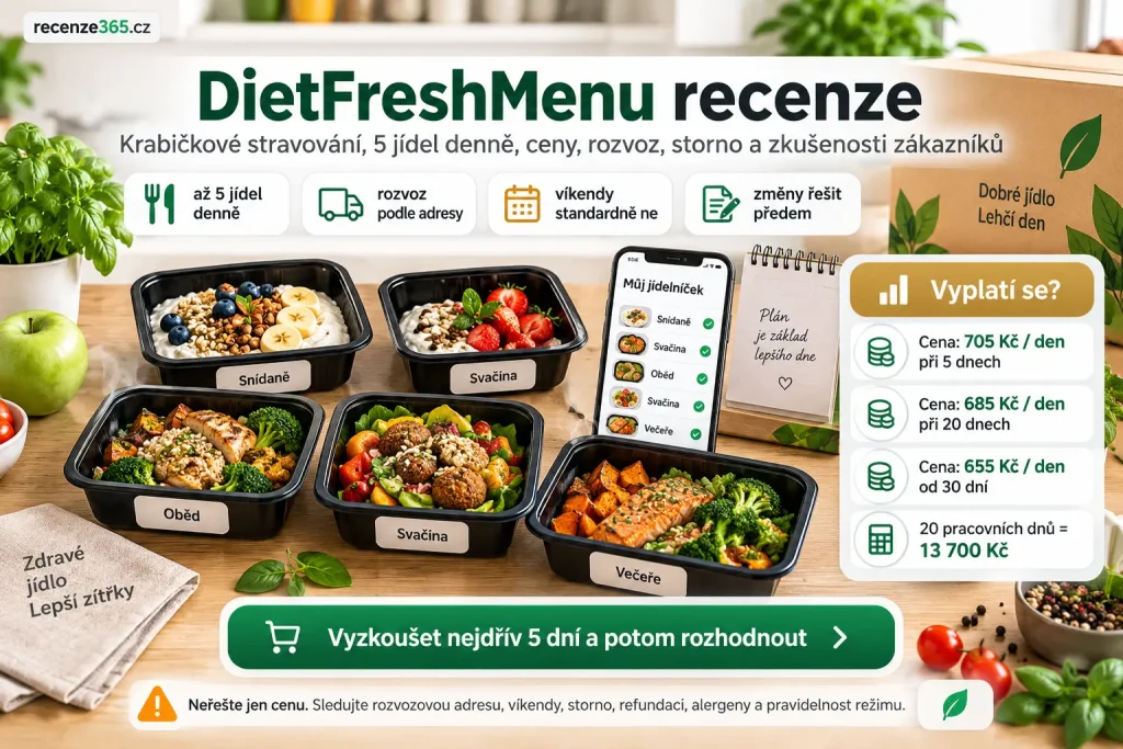 DietFreshMenu recenze, DietFreshMenu zkušenosti, DietFreshMenu hodnocení, DietFreshMenu krabičková dieta, DietFreshMenu krabičkové stravování, DietFreshMenu rozvoz jídel, DietFreshMenu jídelníček, DietFreshMenu cena, DietFreshMenu 5 jídel denně, DietFreshMenu 705 Kč za den, DietFreshMenu 685 Kč za den, DietFreshMenu 655 Kč za den, DietFreshMenu změny a storno, DietFreshMenu refundace 30 dní, DietFreshMenu rozvoz zdarma, DietFreshMenu víkendy, DietFreshMenu alergeny, DietFreshMenu recenze zákazníků, vyplatí se DietFreshMenu, krabičková dieta Zlín recenze