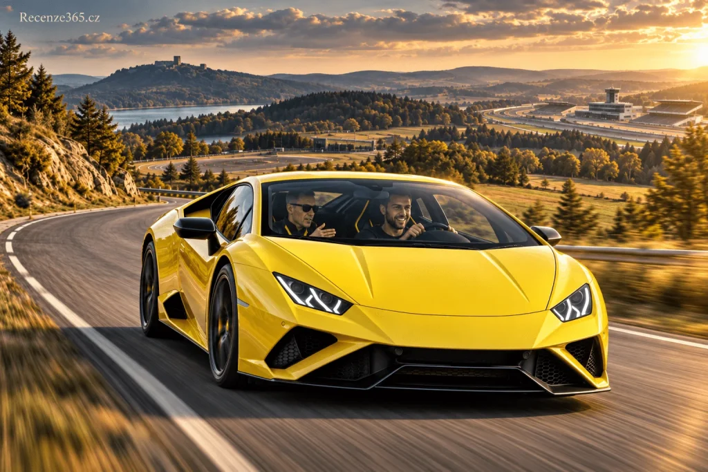 Jízda v Lamborghini na Adrop.cz – Lamborghini Huracán recenze, jízda supersportem Praha a Most, Lamborghini Huracán 600 koní, jízda na silnici, polygonu a závodním okruhu, Masarykův okruh Brno, Lamborghini dárek, auto-moto zážitek a zkušenosti zákazníků.