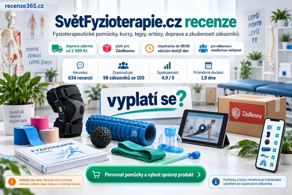SvětFyzioterapie.cz recenze, Svět Fyzioterapie recenze, SvetFyzioterapie.cz zkušenosti, SvětFyzioterapie hodnocení, fyzioterapeutické pomůcky recenze, tejpy recenze, ortézy a bandáže recenze, rehabilitační pomůcky, masážní válce, akupresurní podložky, dechová rehabilitace, pomůcky pro fyzioterapeuty, kurzy fyzioterapie online, odborné kurzy fyzioterapie, SvětFyzioterapie Heureka recenze, SvětFyzioterapie Zásilkovna, doprava zdarma od 2500 Kč, Fixtape s.r.o., rehabilitační e-shop, vyplatí se SvětFyzioterapie.cz