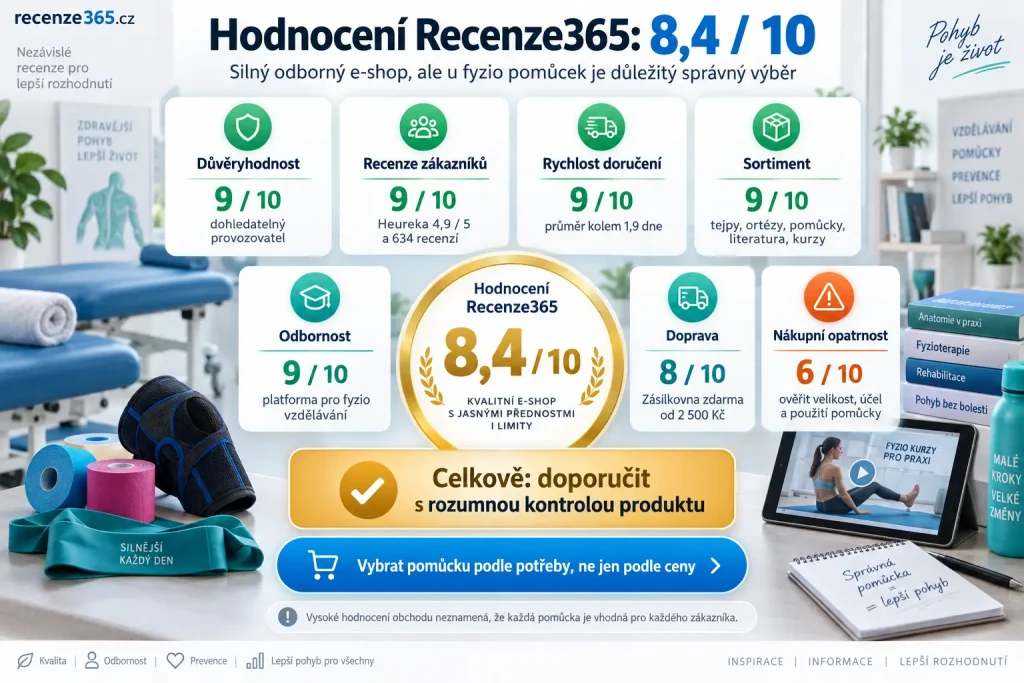 Hodnocení SvětFyzioterapie.cz recenze 8,4/10, SvětFyzioterapie skóre, Svět Fyzioterapie hodnocení Recenze365, SvětFyzioterapie důvěryhodnost, SvětFyzioterapie recenze Heureka, SvětFyzioterapie 4,9 z 5, SvětFyzioterapie 634 recenzí, SvětFyzioterapie rychlé doručení, SvětFyzioterapie sortiment, SvětFyzioterapie kurzy, SvětFyzioterapie fyzio pomůcky, SvětFyzioterapie doprava zdarma, SvětFyzioterapie Zásilkovna, SvětFyzioterapie odborná platforma, vyplatí se SvětFyzioterapie.cz
