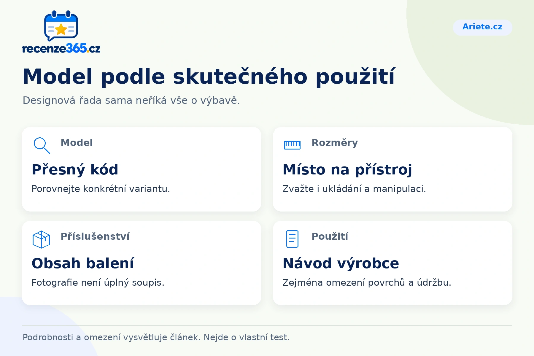 Model podle skutečného použití – přehled čtyř praktických bodů pro Ariete.cz