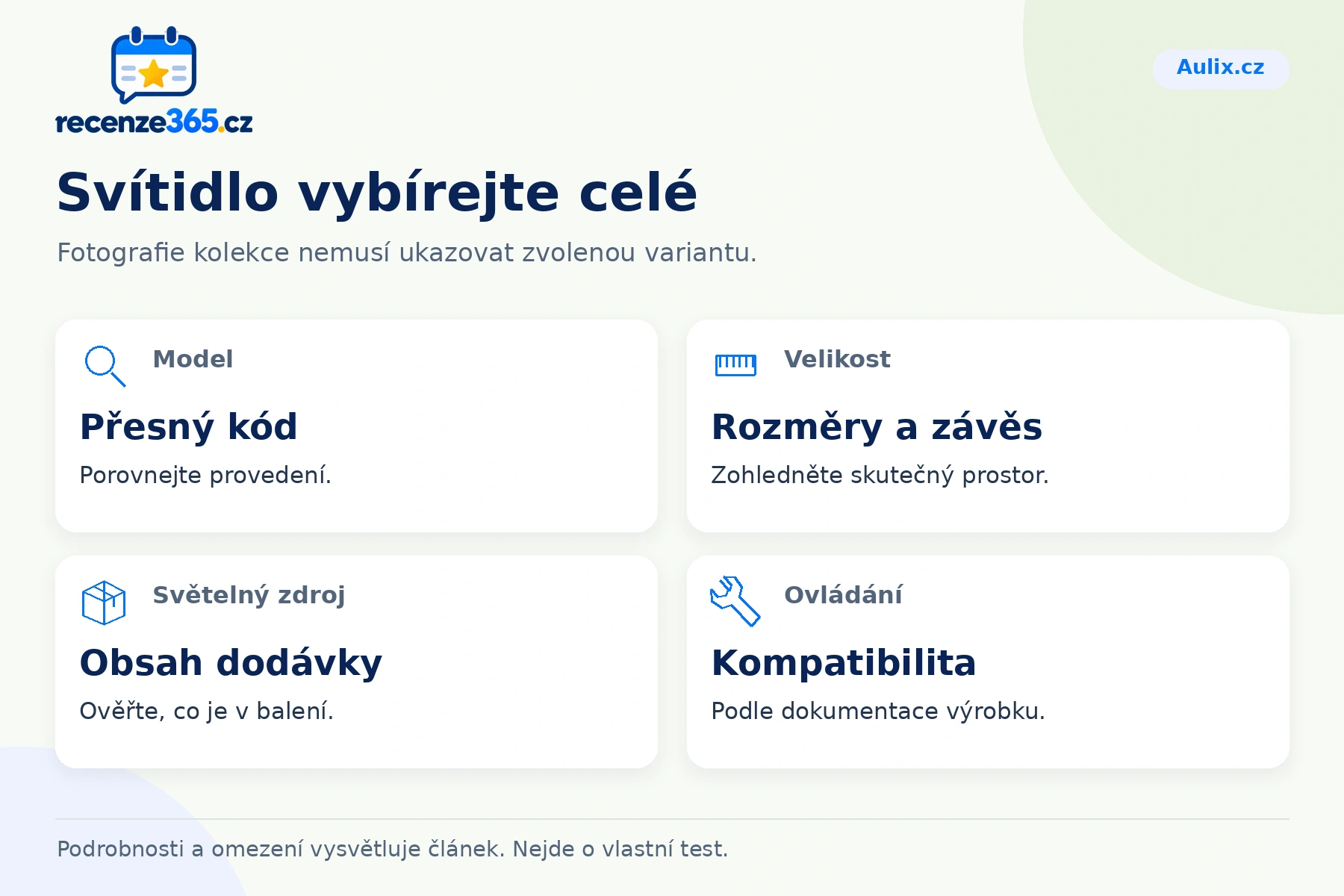 Svítidlo vybírejte celé – přehled čtyř praktických bodů pro Aulix.cz