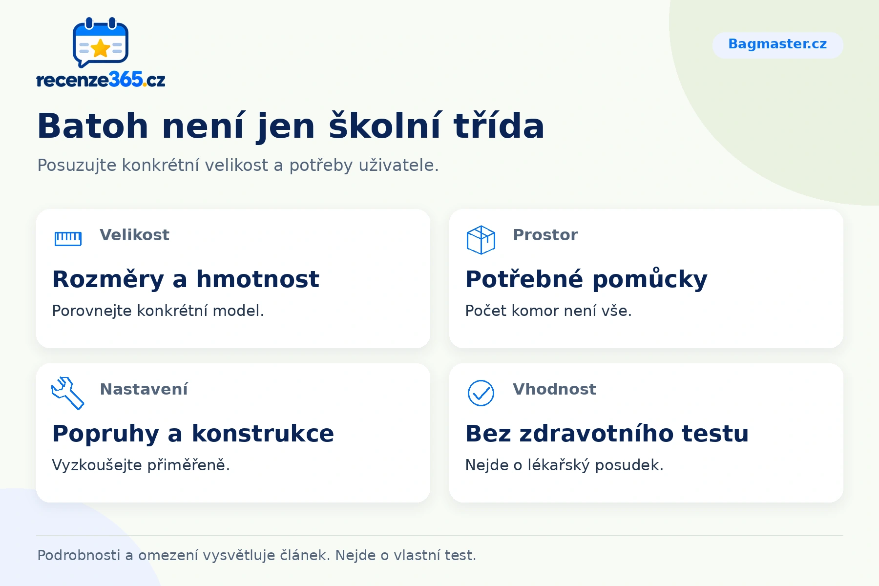Batoh není jen školní třída – přehled čtyř praktických bodů pro Bagmaster.cz