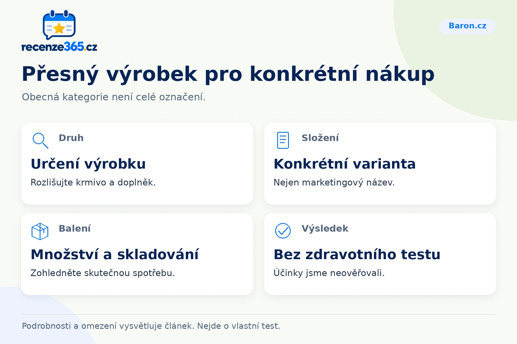 Přesný výrobek pro konkrétní nákup – přehled čtyř praktických bodů pro Baron.cz