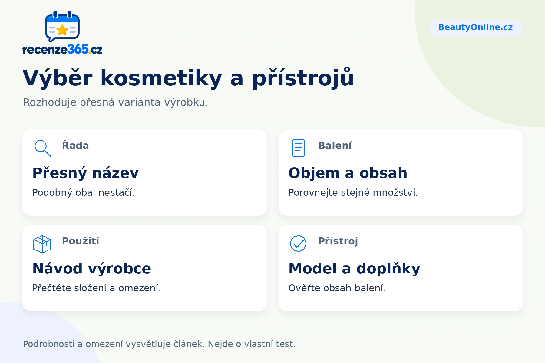 Výběr kosmetiky a přístrojů – přehled čtyř praktických bodů pro BeautyOnline.cz