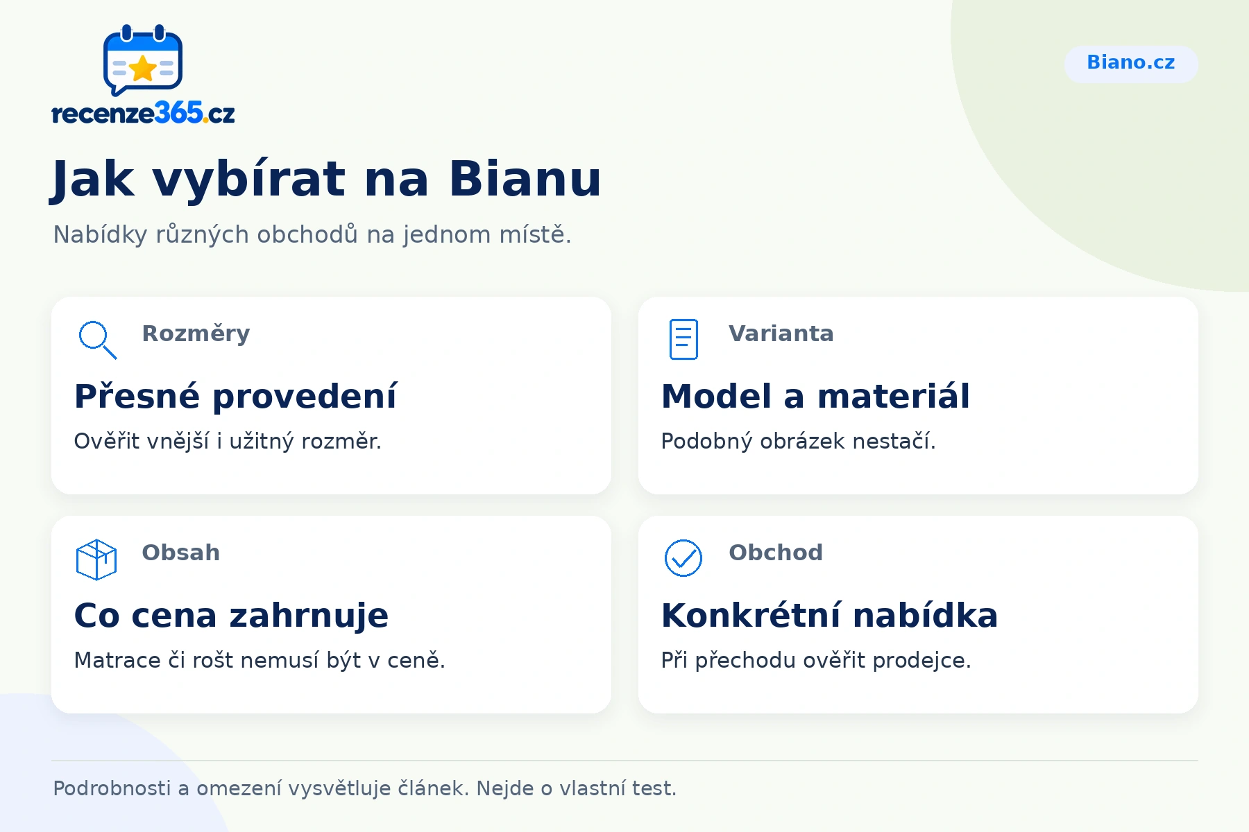 Jak vybírat na Bianu – přehled čtyř praktických bodů pro Biano.cz