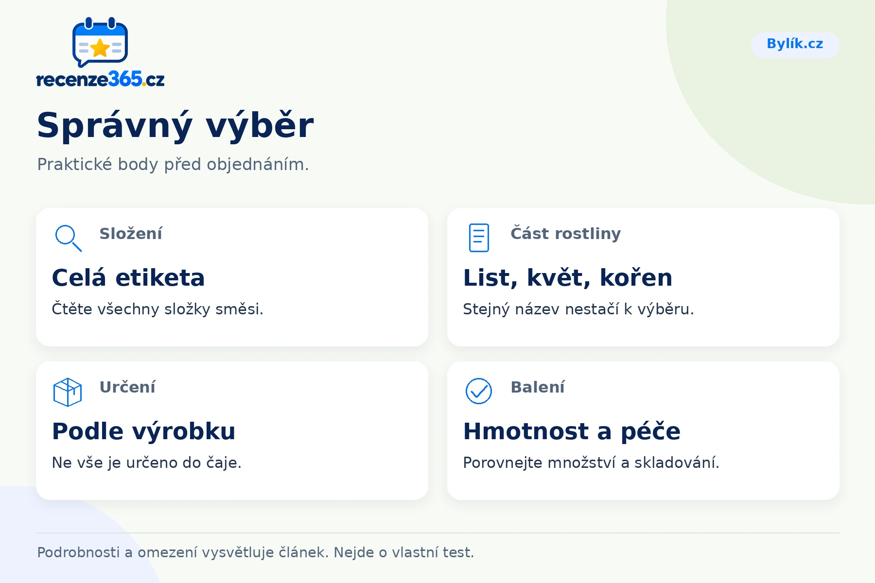 Správný výběr – přehled čtyř praktických bodů pro Bylík.cz