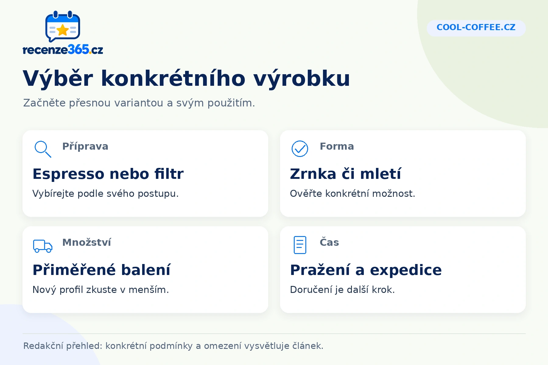 Cool-coffee.cz: výběr konkrétního výrobku v přehledu čtyř praktických bodů