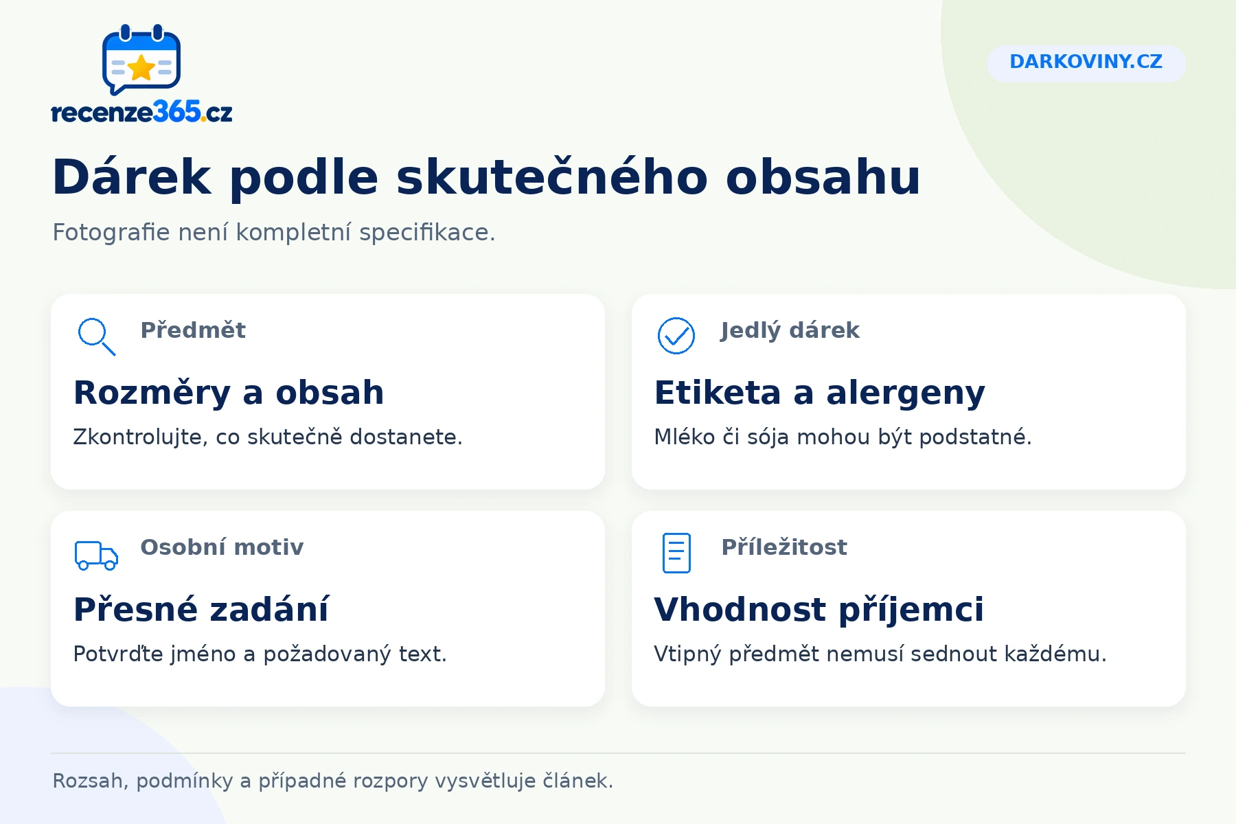 Darkoviny.cz: dárek podle skutečného obsahu, Předmět, Jedlý dárek, Osobní motiv, Příležitost