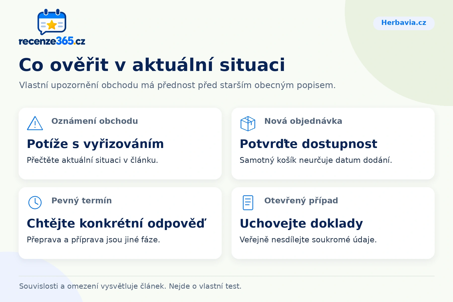 Co ověřit v aktuální situaci – čtyři praktické body pro Herbavia.cz