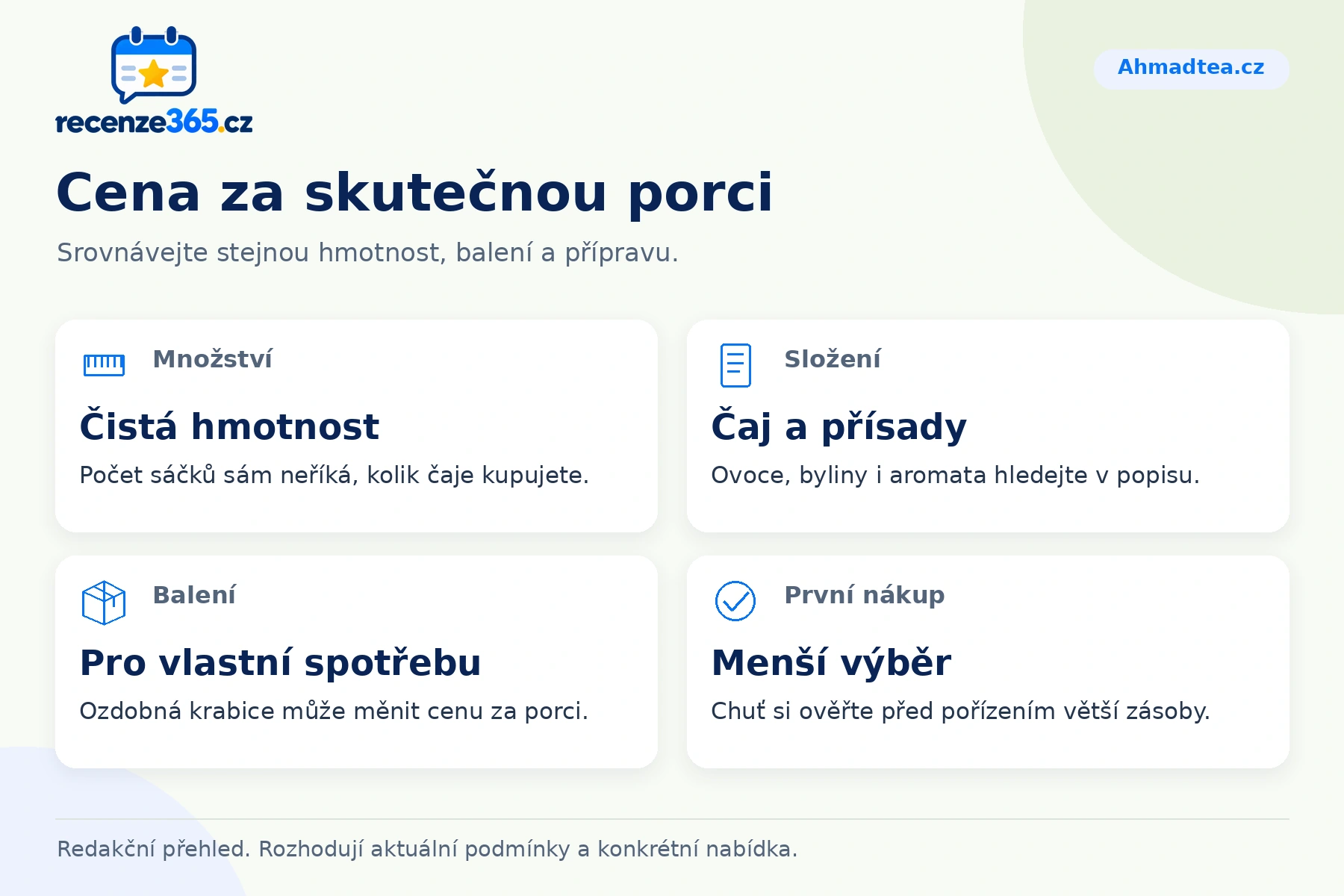 Cena za skutečnou porci – Ahmadtea.cz