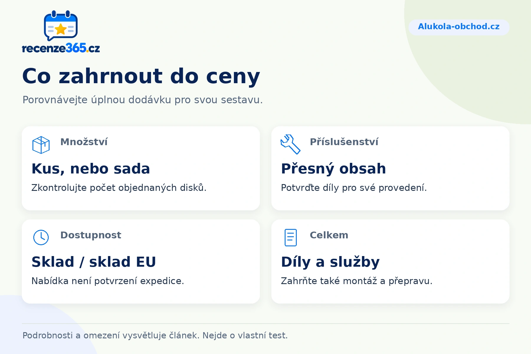 Co zahrnout do ceny – přehled čtyř praktických bodů pro Alukola-obchod.cz