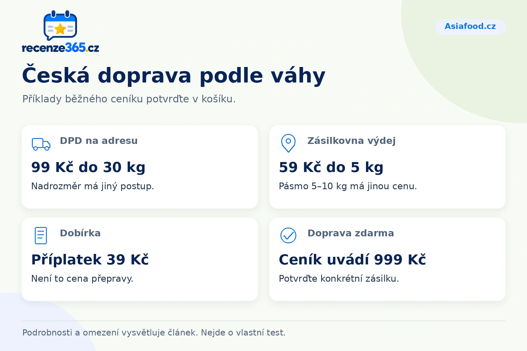 Česká doprava podle váhy – přehled čtyř praktických bodů pro Asiafood.cz