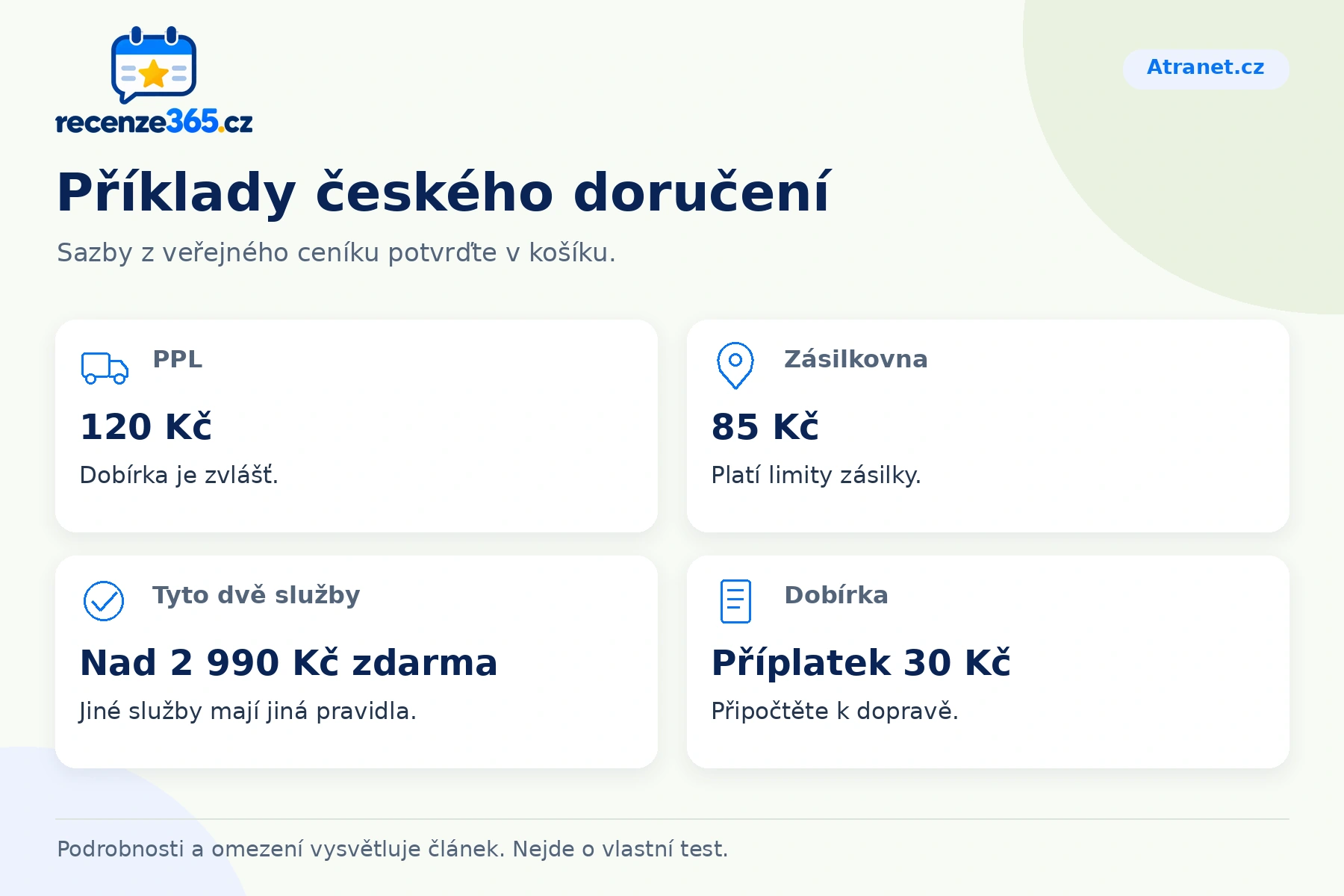 Příklady českého doručení – přehled čtyř praktických bodů pro Atranet.cz