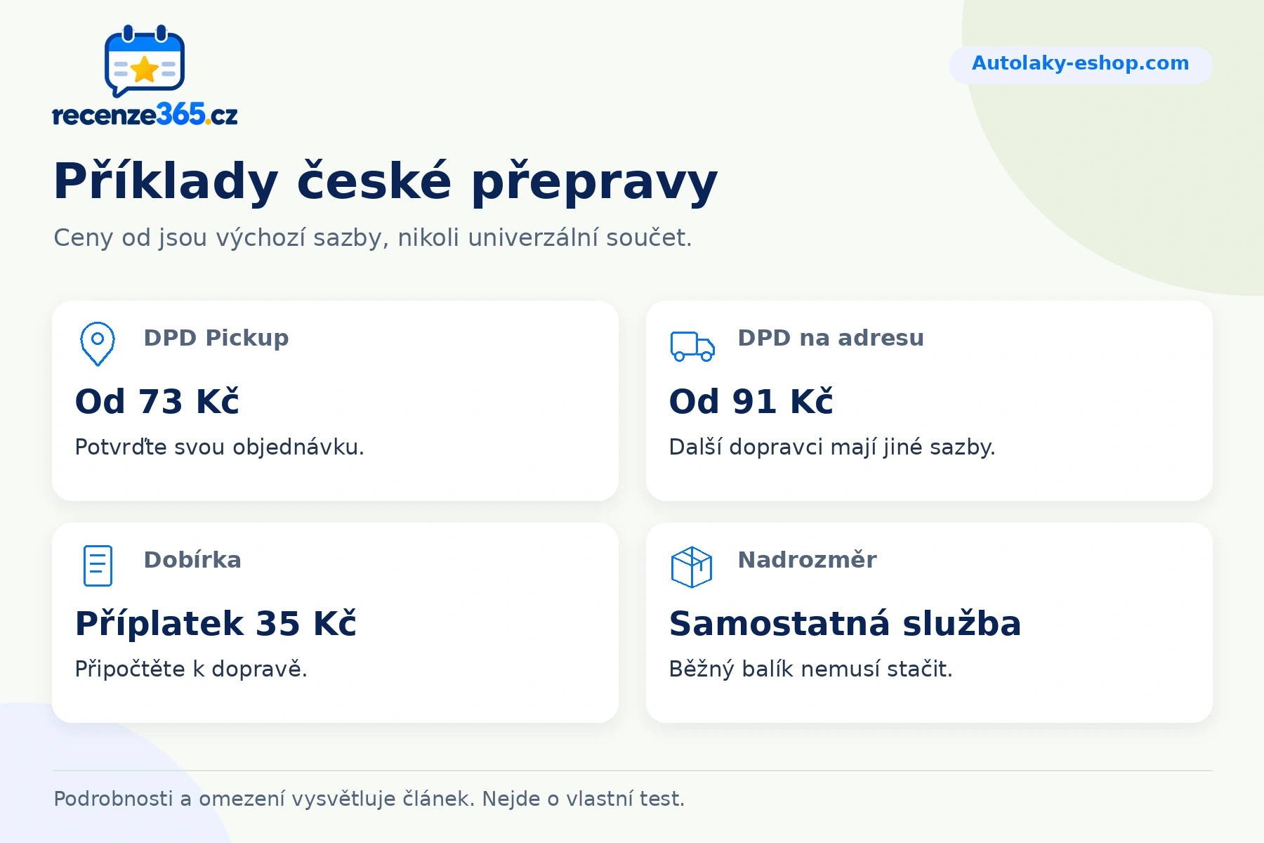 Příklady české přepravy – přehled čtyř praktických bodů pro Autolaky-eshop.com