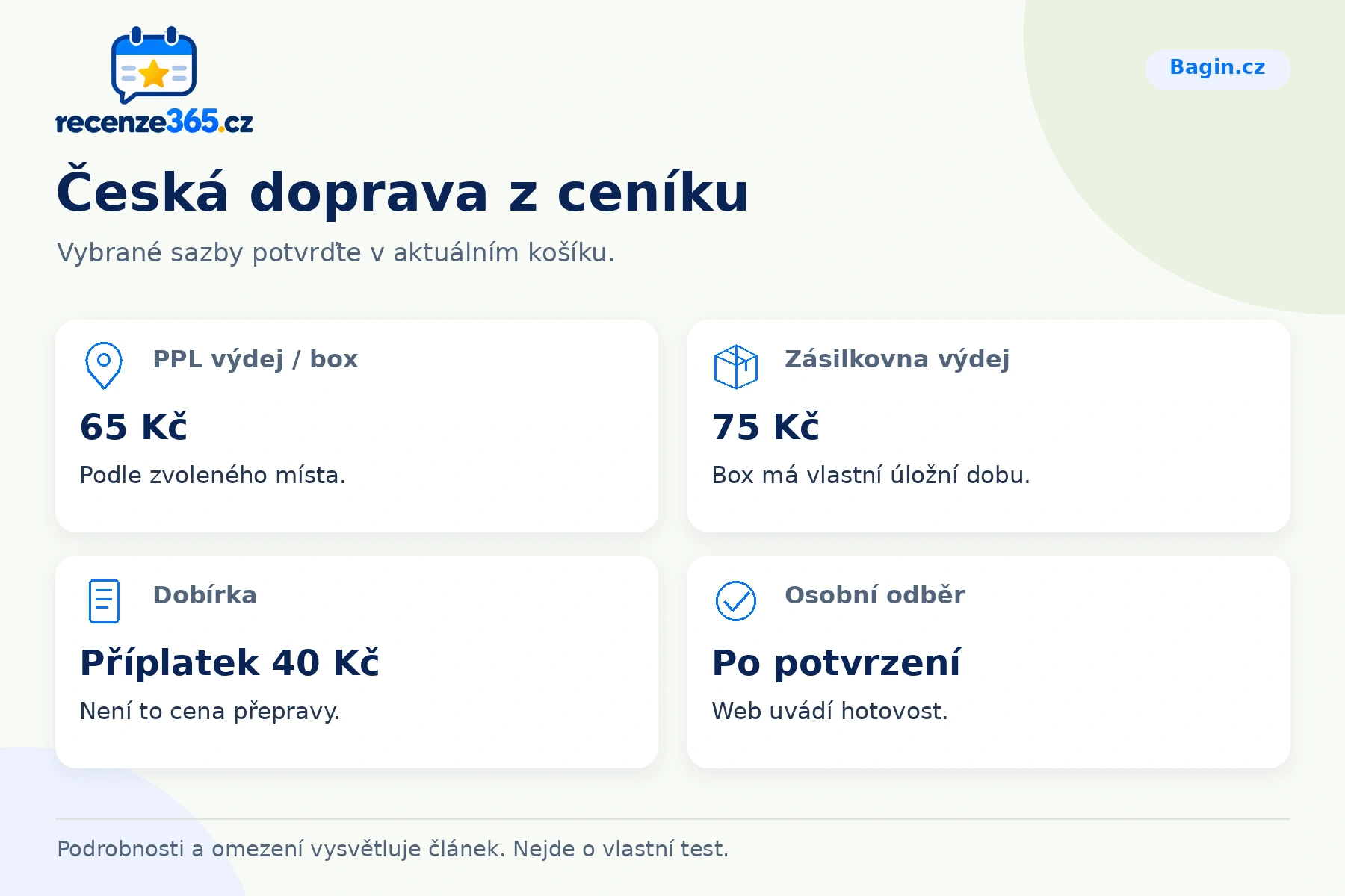 Česká doprava z ceníku – přehled čtyř praktických bodů pro Bagin.cz