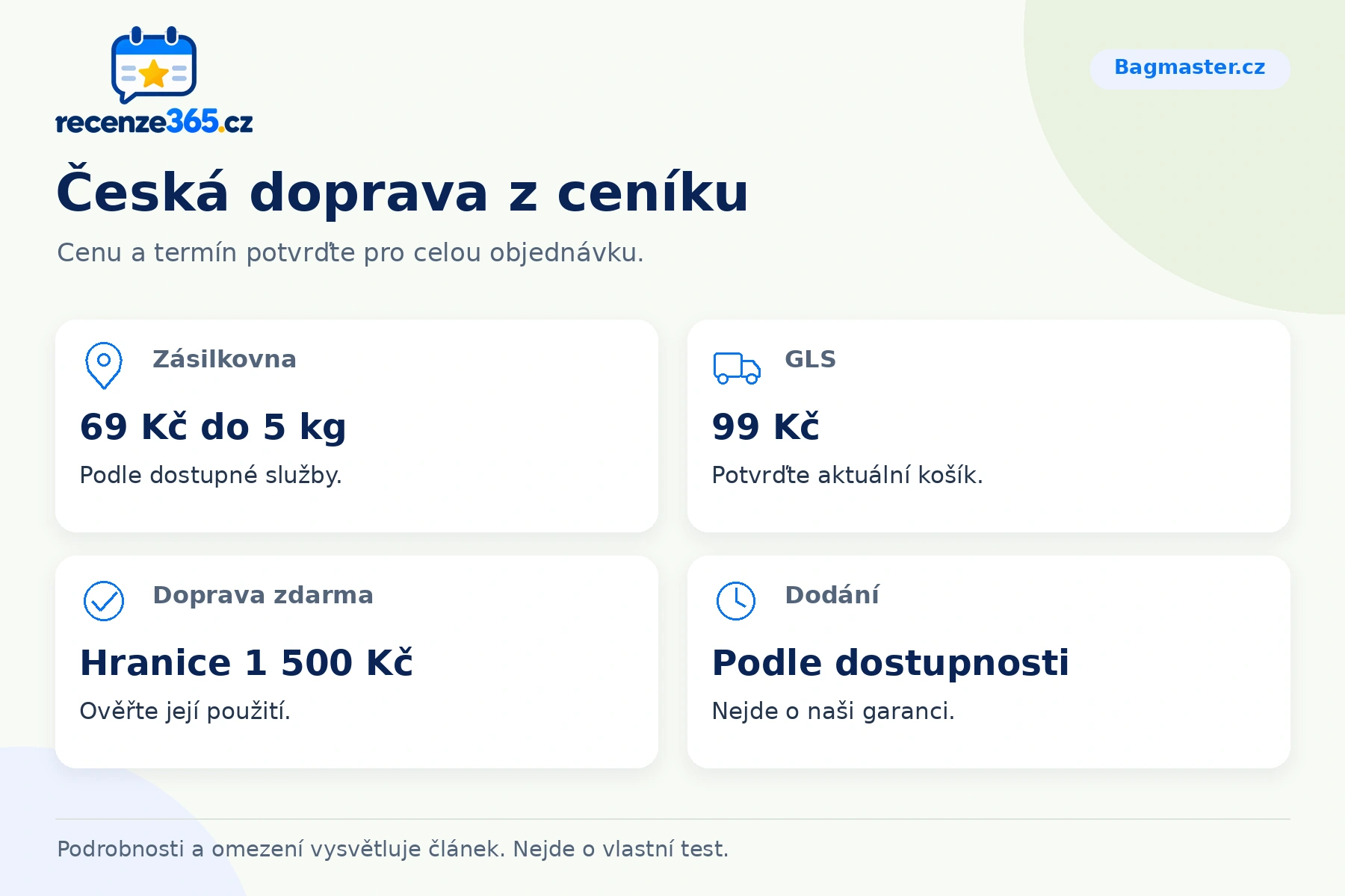 Česká doprava z ceníku – přehled čtyř praktických bodů pro Bagmaster.cz