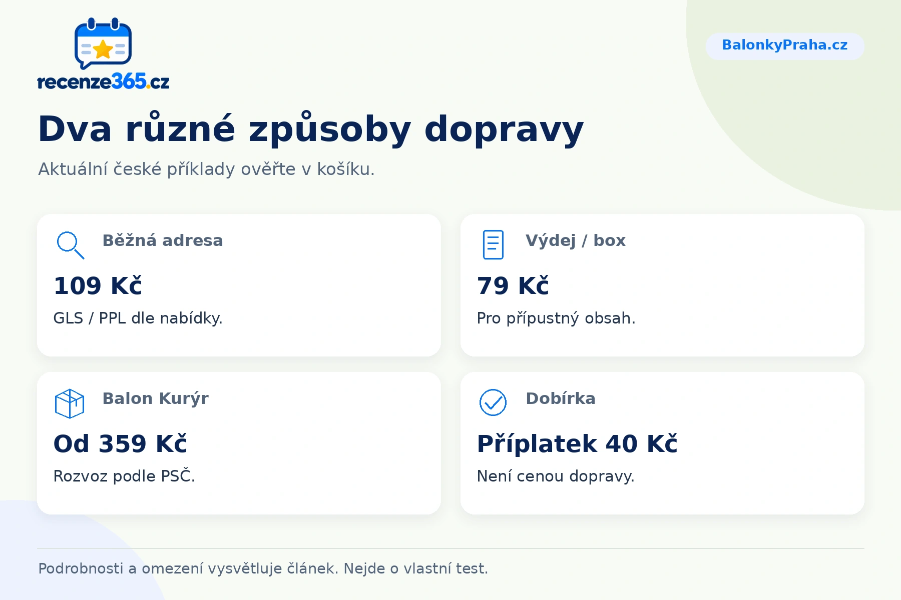 Dva různé způsoby dopravy – přehled čtyř praktických bodů pro BalonkyPraha.cz