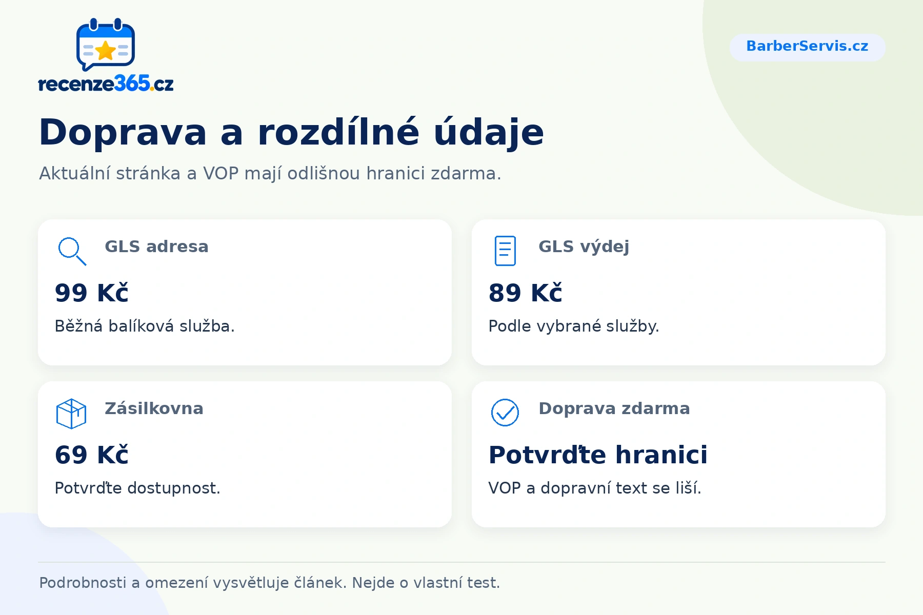 Doprava a rozdílné údaje – přehled čtyř praktických bodů pro BarberServis.cz