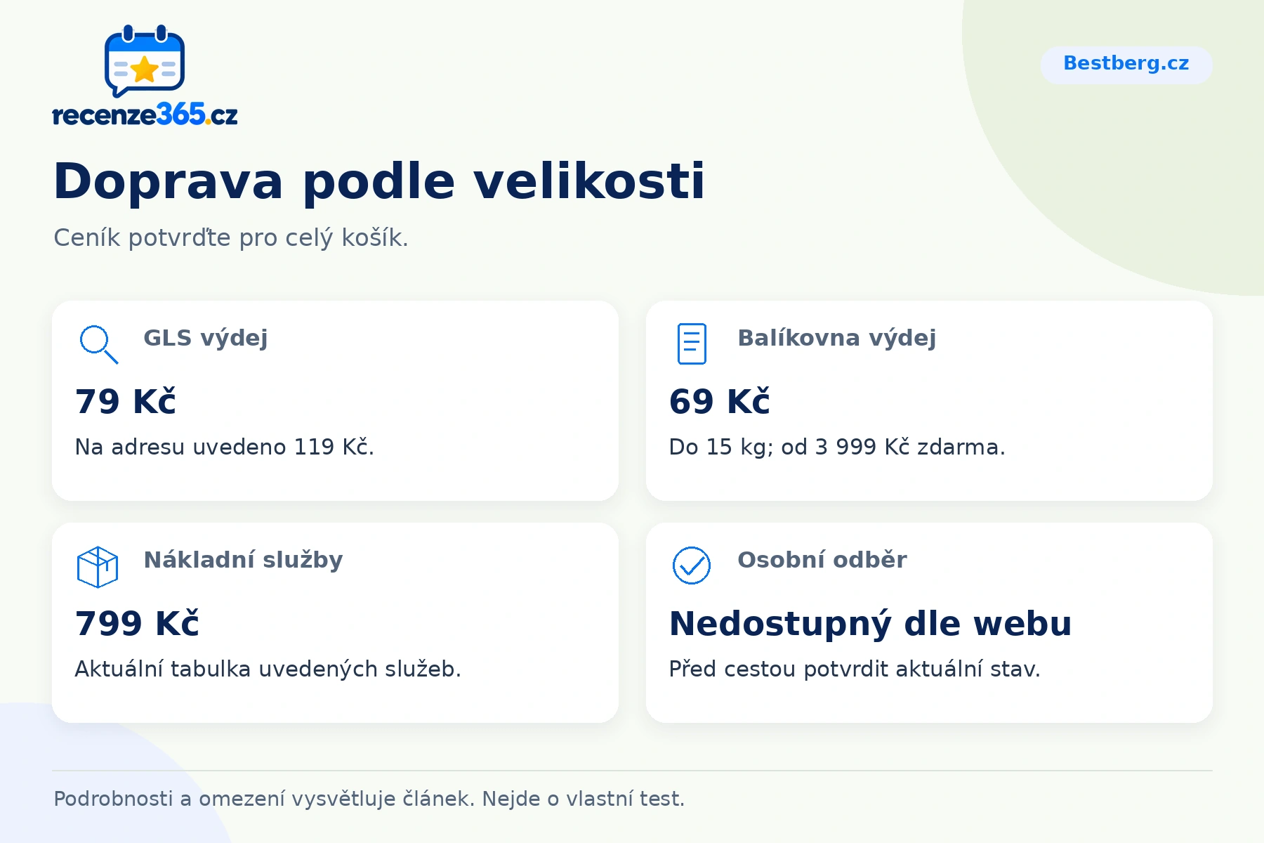 Doprava podle velikosti – přehled čtyř praktických bodů pro Bestberg.cz