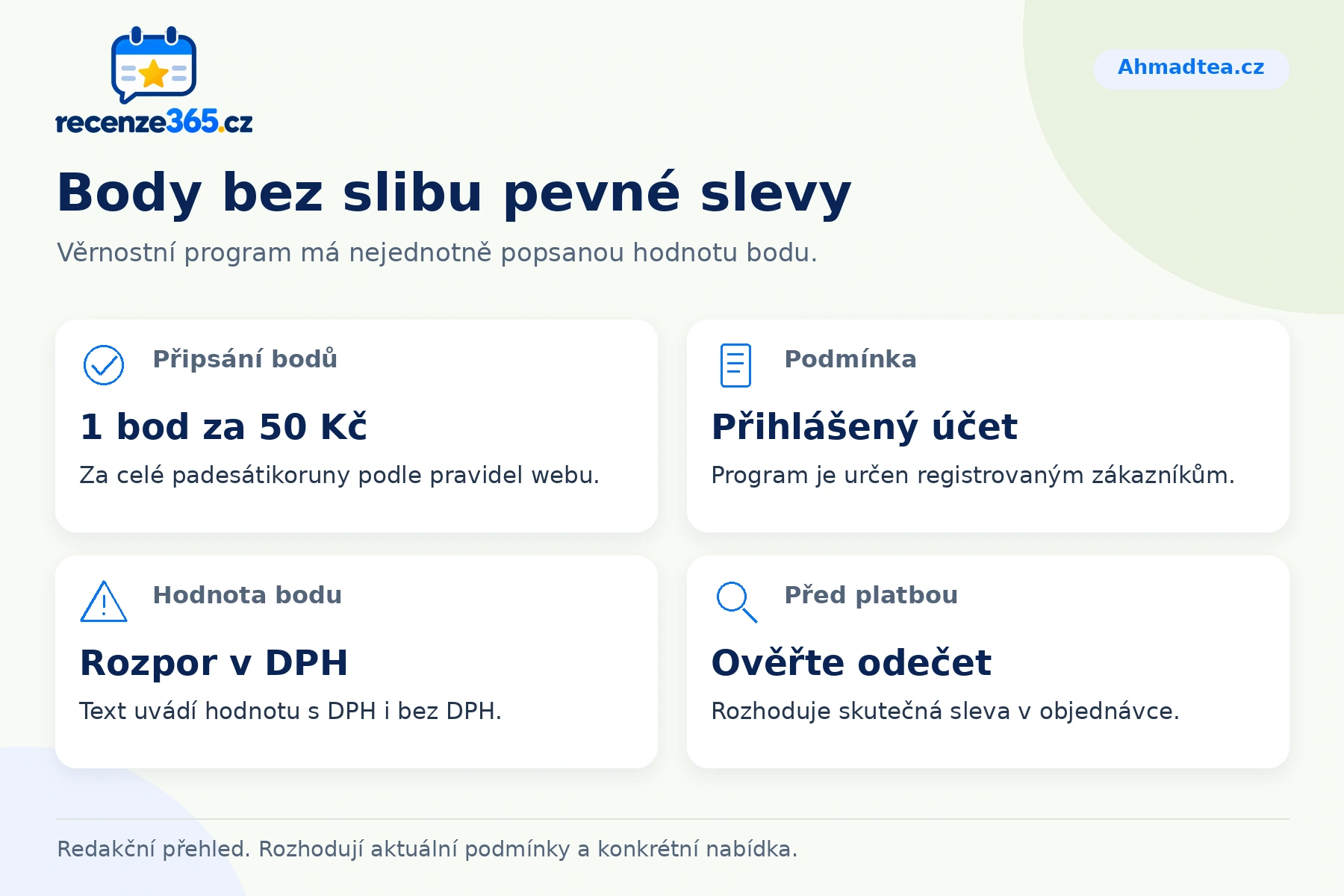 Body bez slibu pevné slevy – Ahmadtea.cz