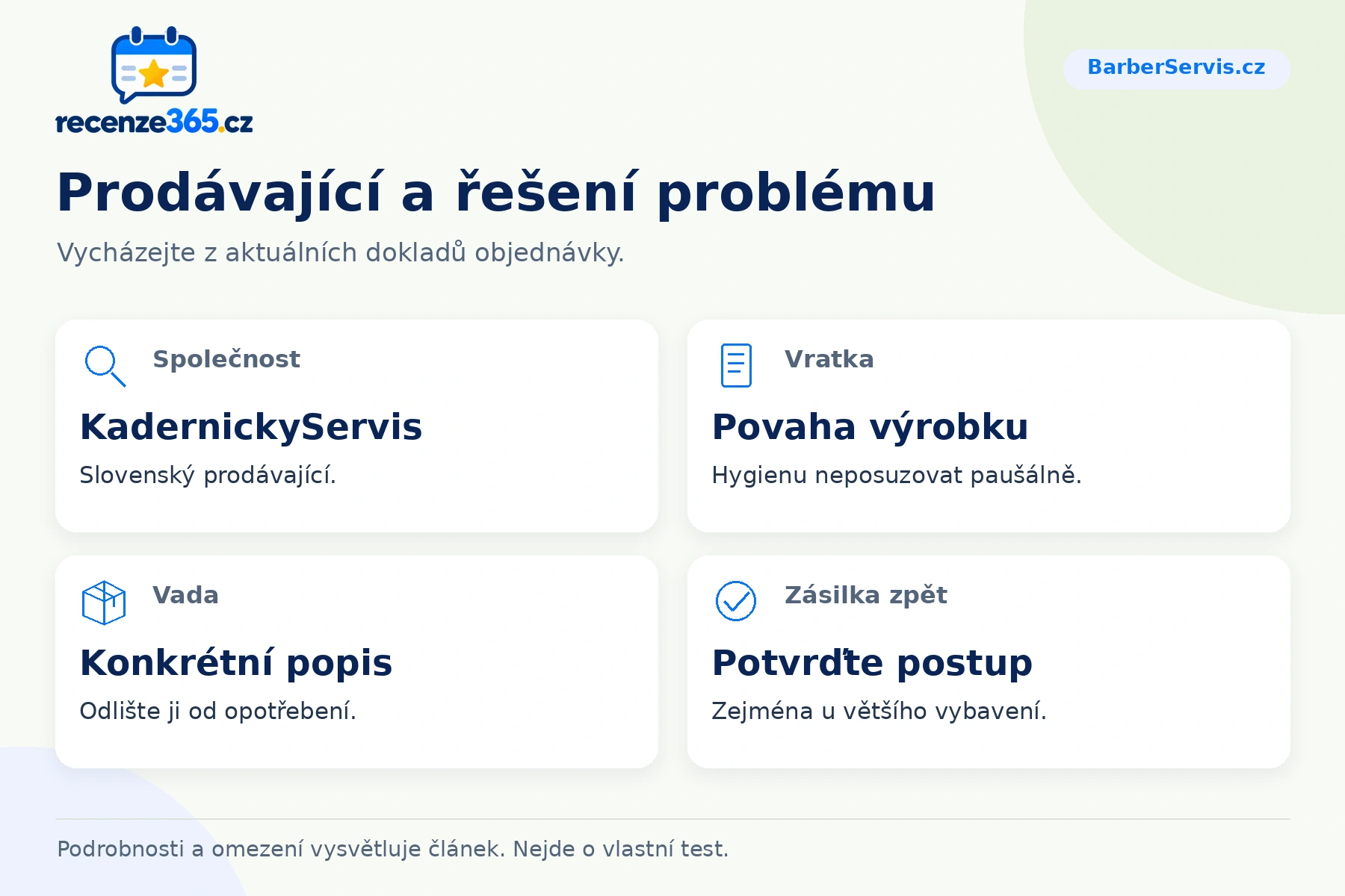 Prodávající a řešení problému – přehled čtyř praktických bodů pro BarberServis.cz