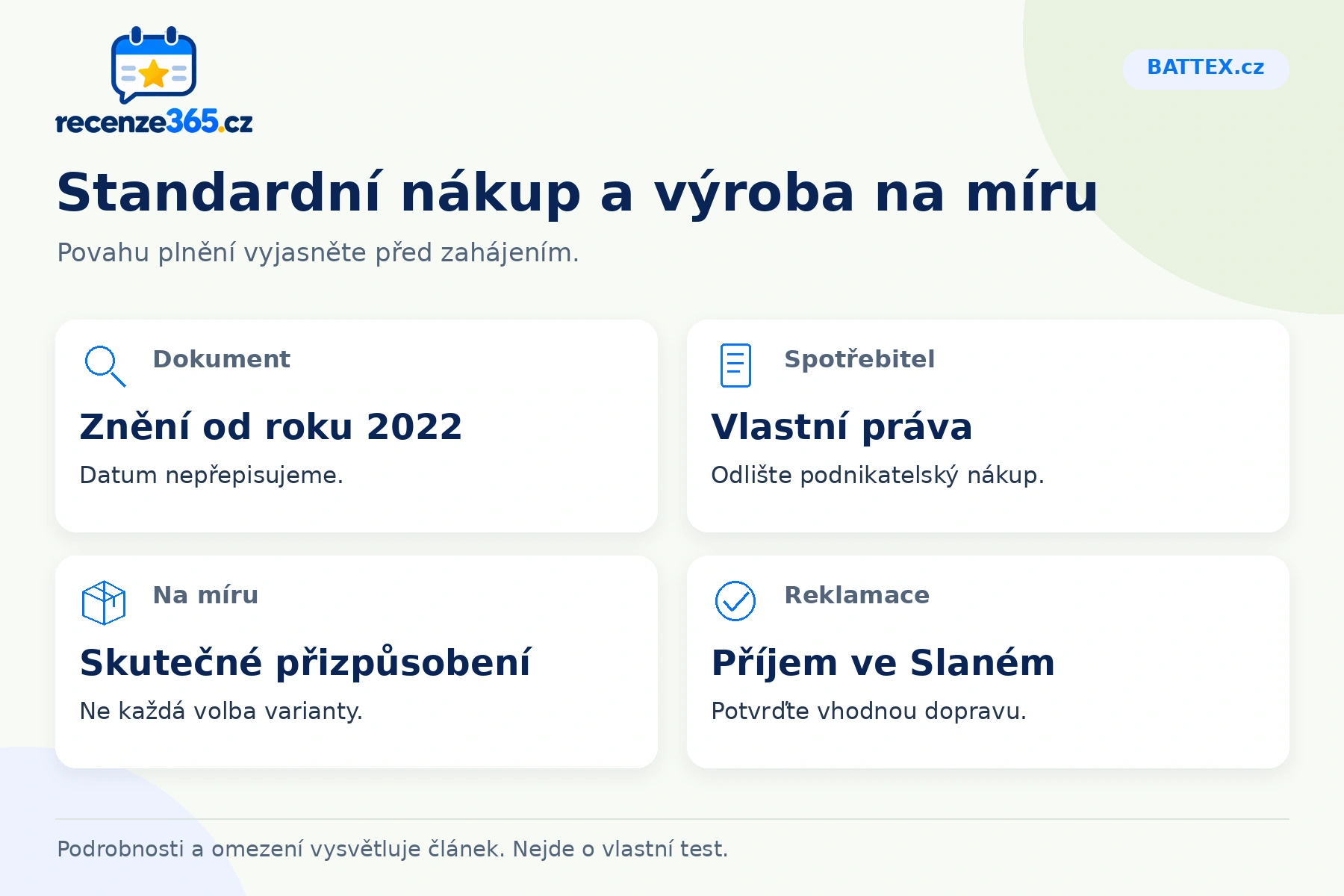Standardní nákup a výroba na míru – přehled čtyř praktických bodů pro BATTEX.cz