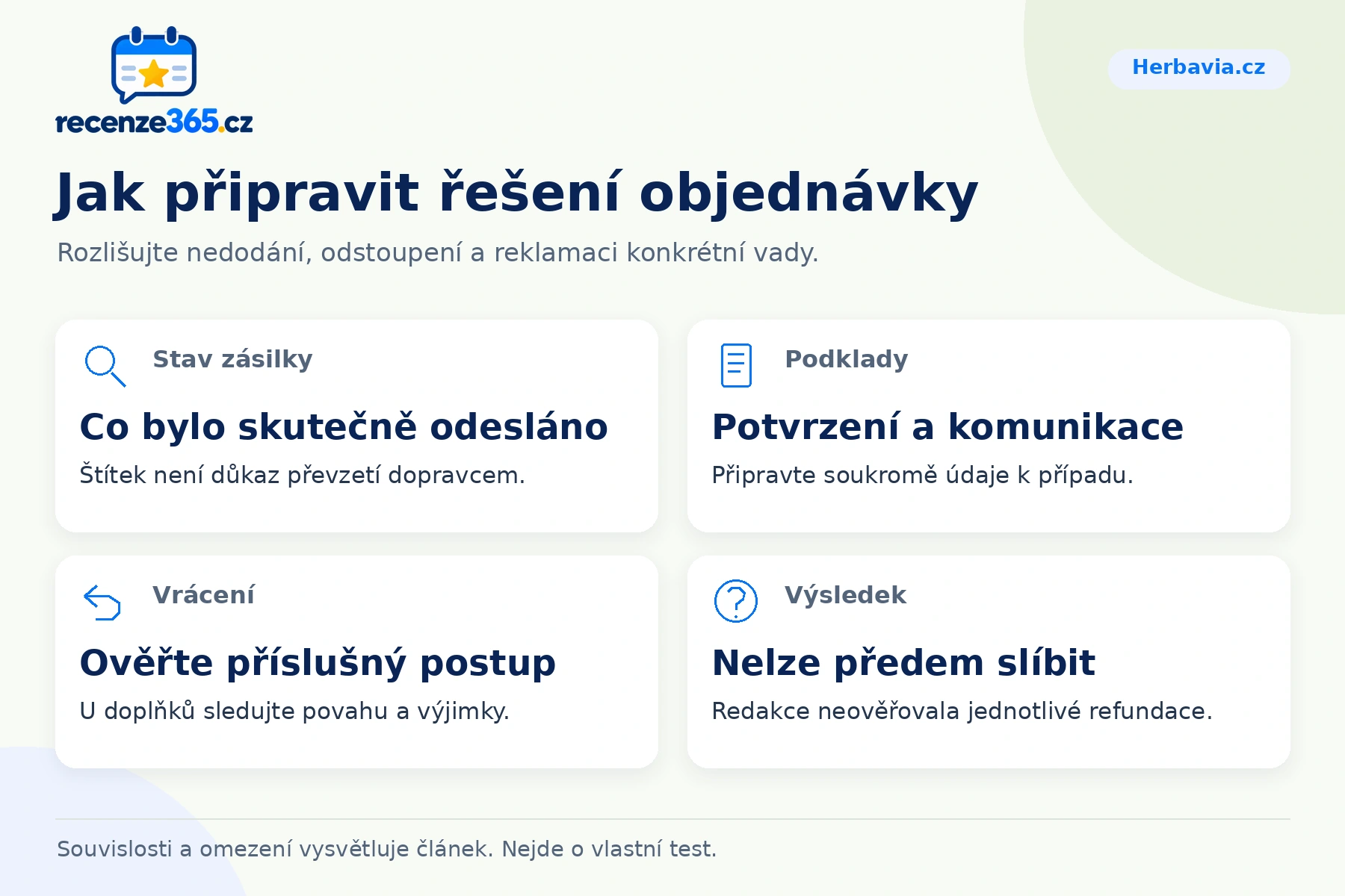 Jak připravit řešení objednávky – čtyři praktické body pro Herbavia.cz