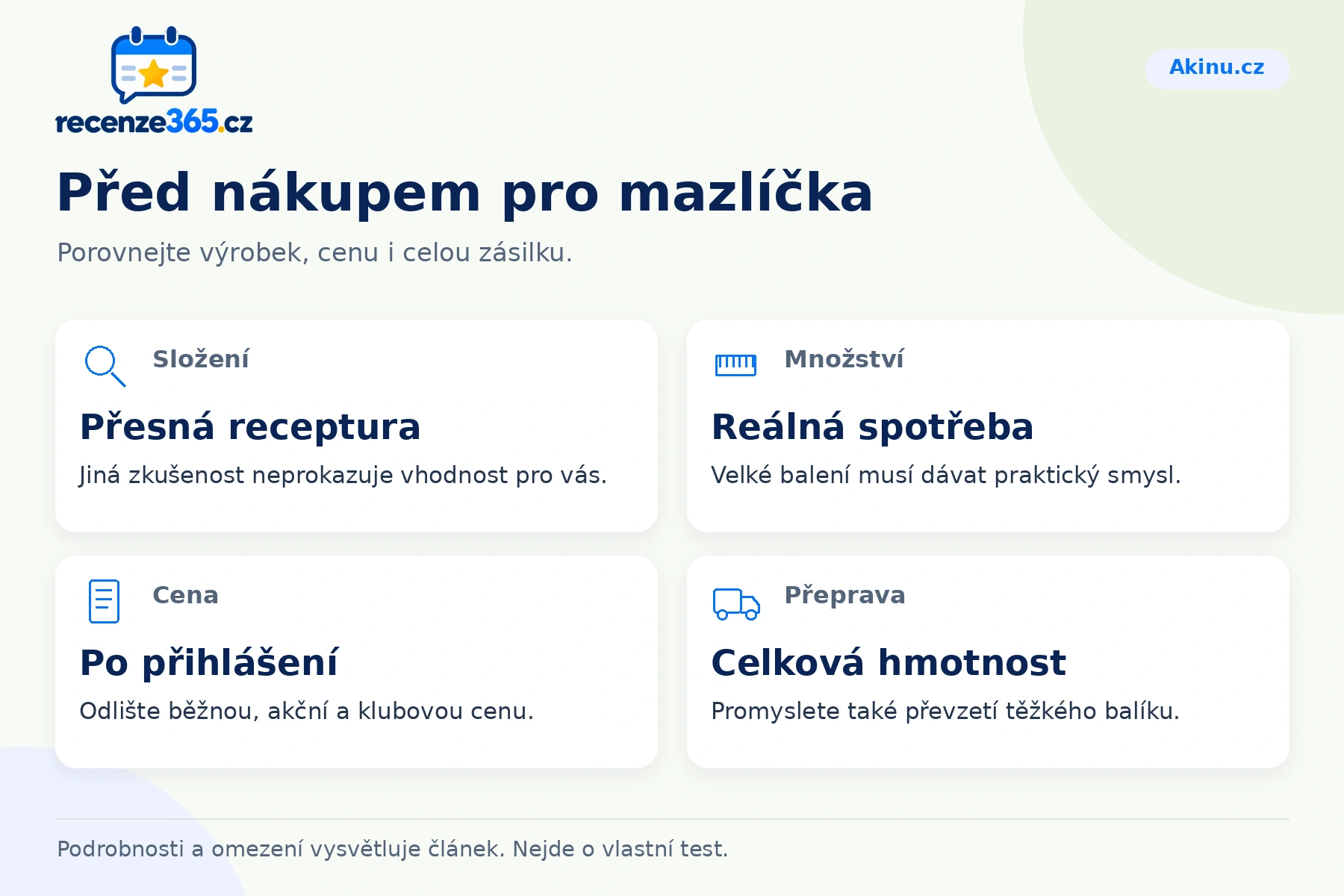 Před nákupem pro mazlíčka – přehled čtyř praktických bodů pro Akinu.cz