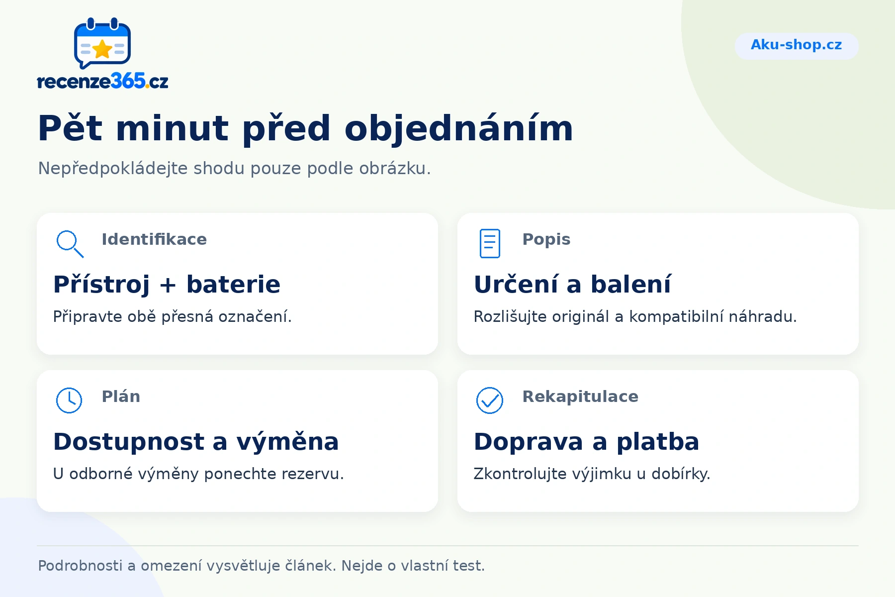 Pět minut před objednáním – přehled čtyř praktických bodů pro Aku-shop.cz