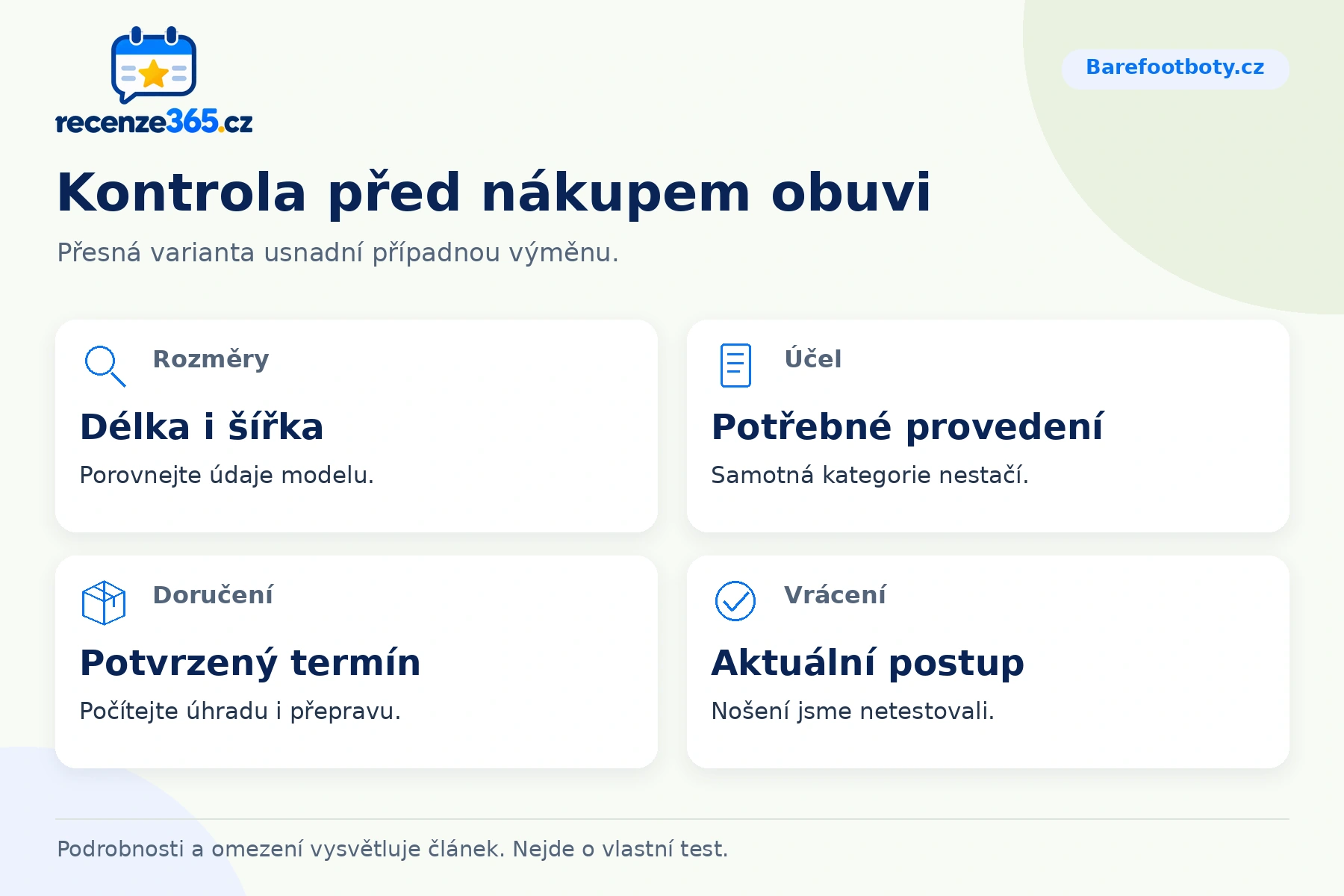 Kontrola před nákupem obuvi – přehled čtyř praktických bodů pro Barefootboty.cz
