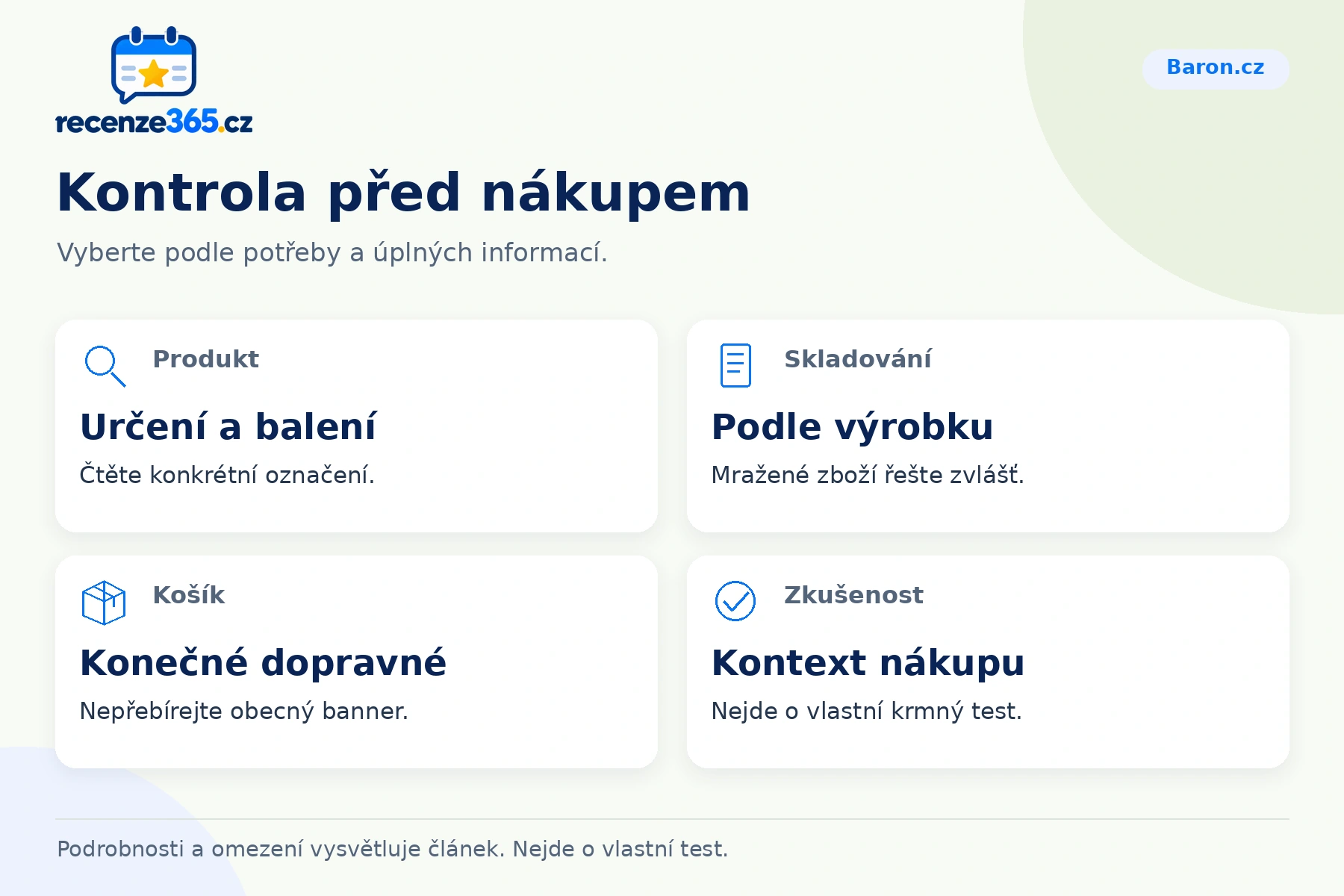 Kontrola před nákupem – přehled čtyř praktických bodů pro Baron.cz