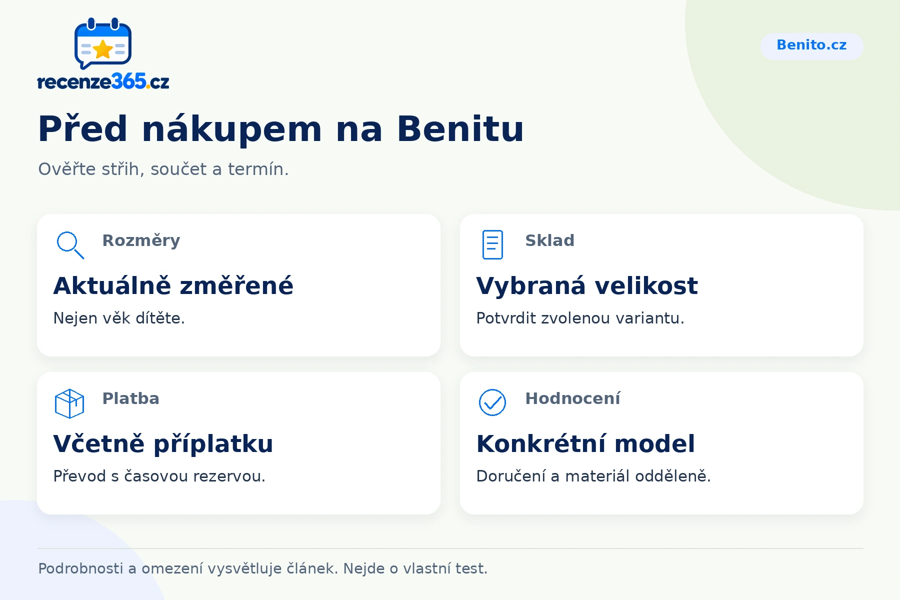 Před nákupem na Benitu – přehled čtyř praktických bodů pro Benito.cz