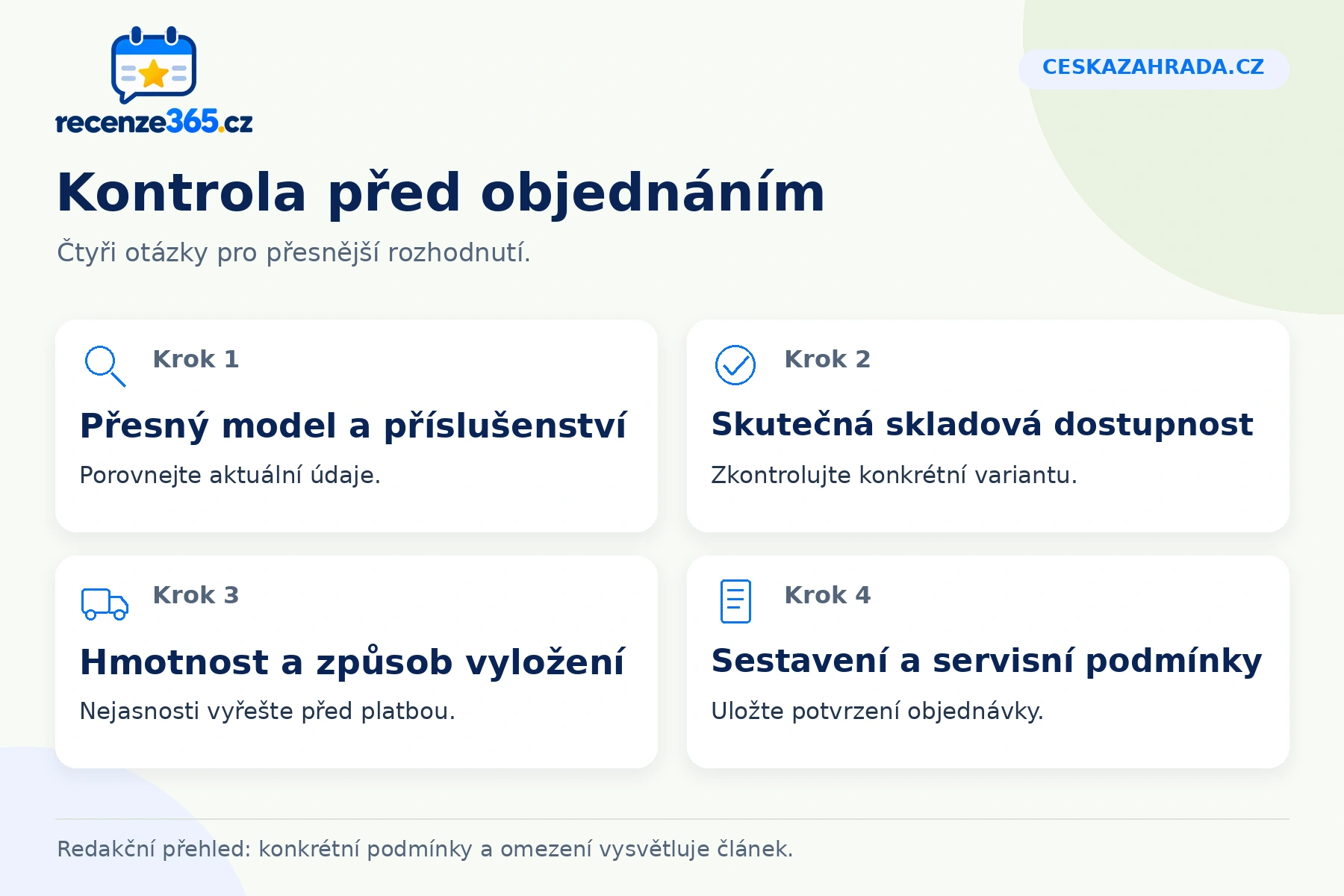 Ceskazahrada.cz: kontrola před objednáním v přehledu čtyř praktických bodů