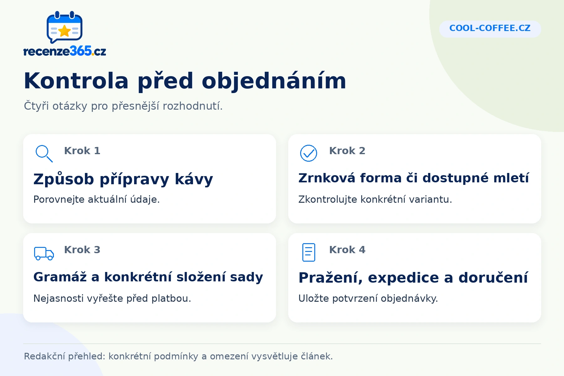 Cool-coffee.cz: kontrola před objednáním v přehledu čtyř praktických bodů