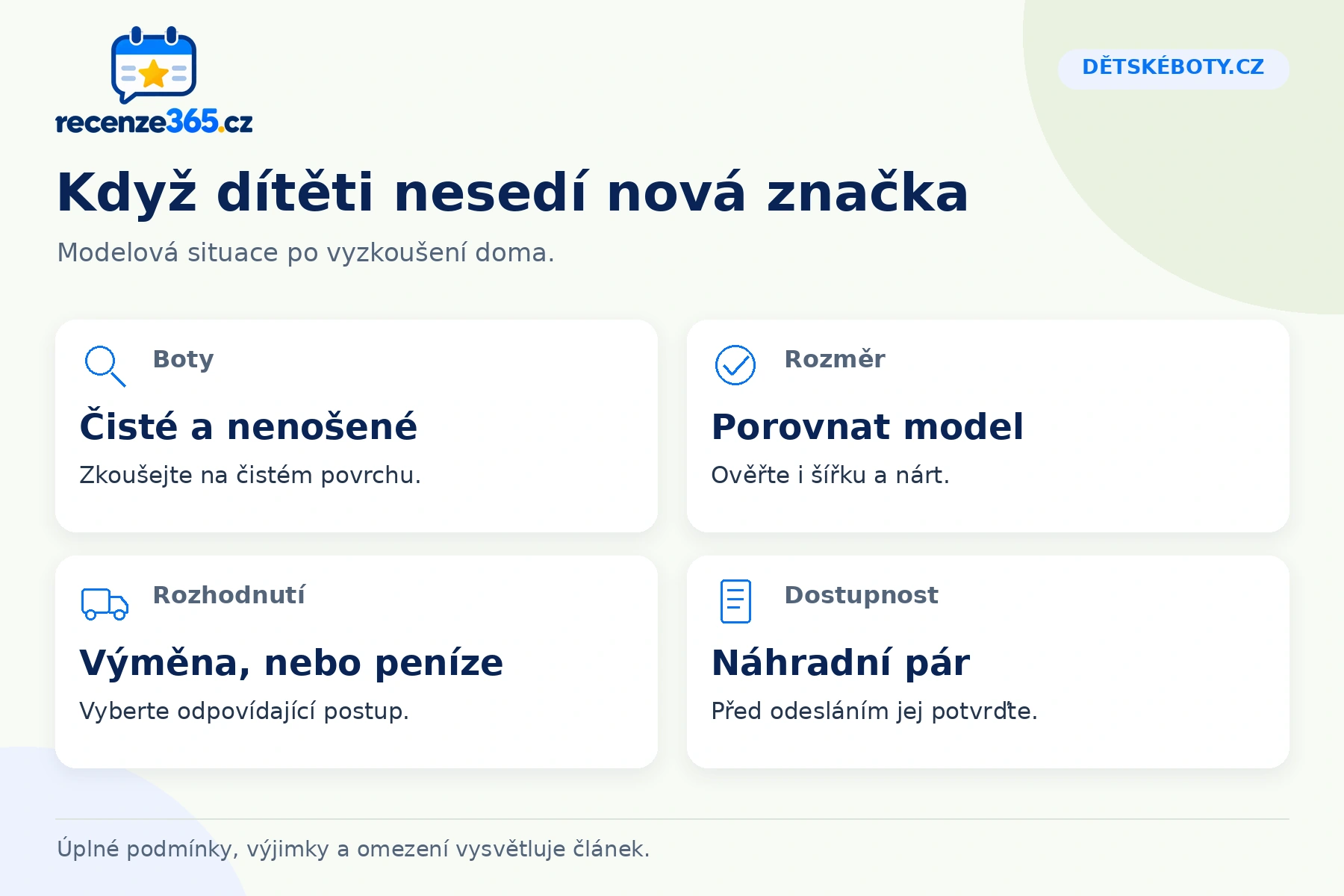 Dětskéboty.cz: Když dítěti nesedí nová značka, Boty, Rozměr, Rozhodnutí, Dostupnost