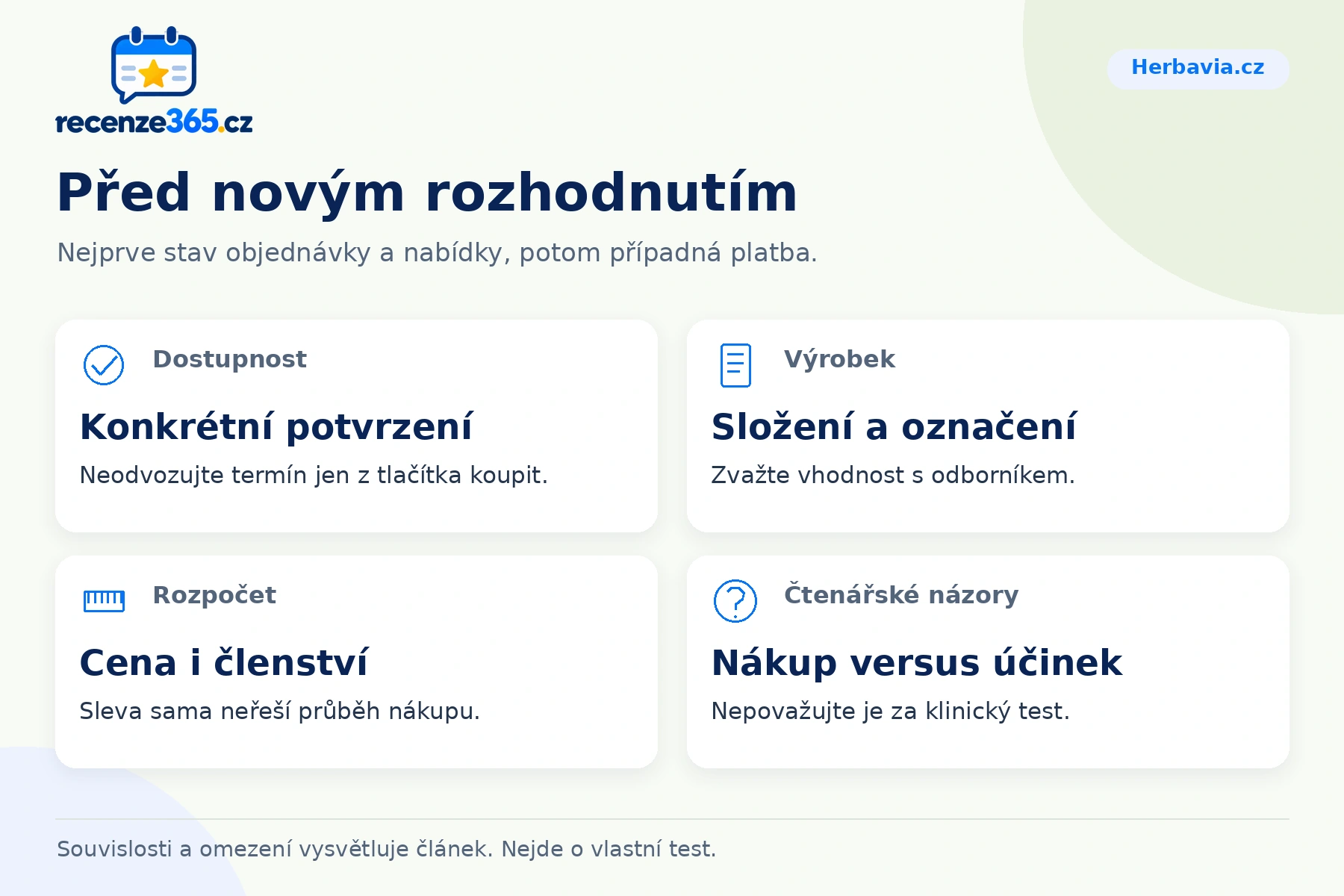 Před novým rozhodnutím – čtyři praktické body pro Herbavia.cz