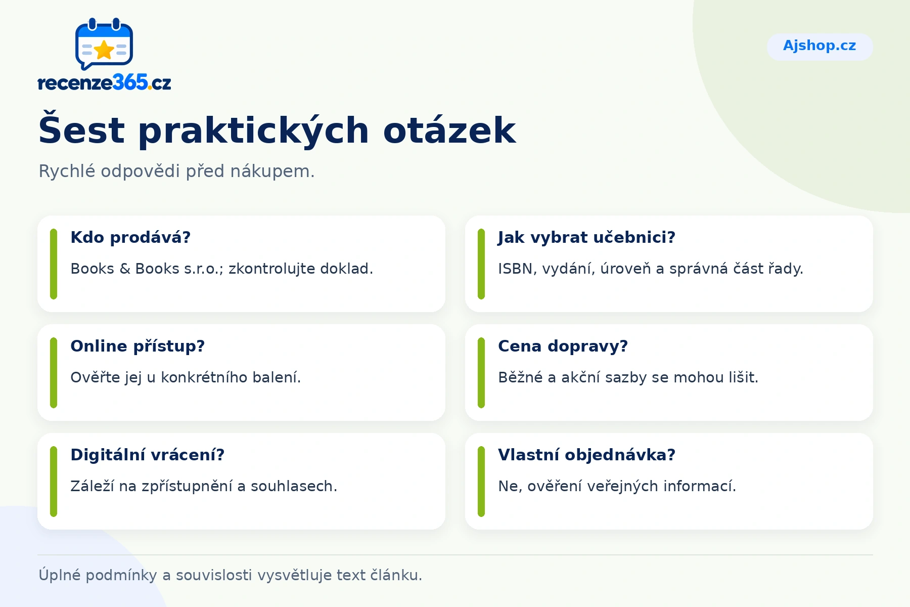 Šest praktických otázek a stručných odpovědí k nákupu na Ajshop.cz