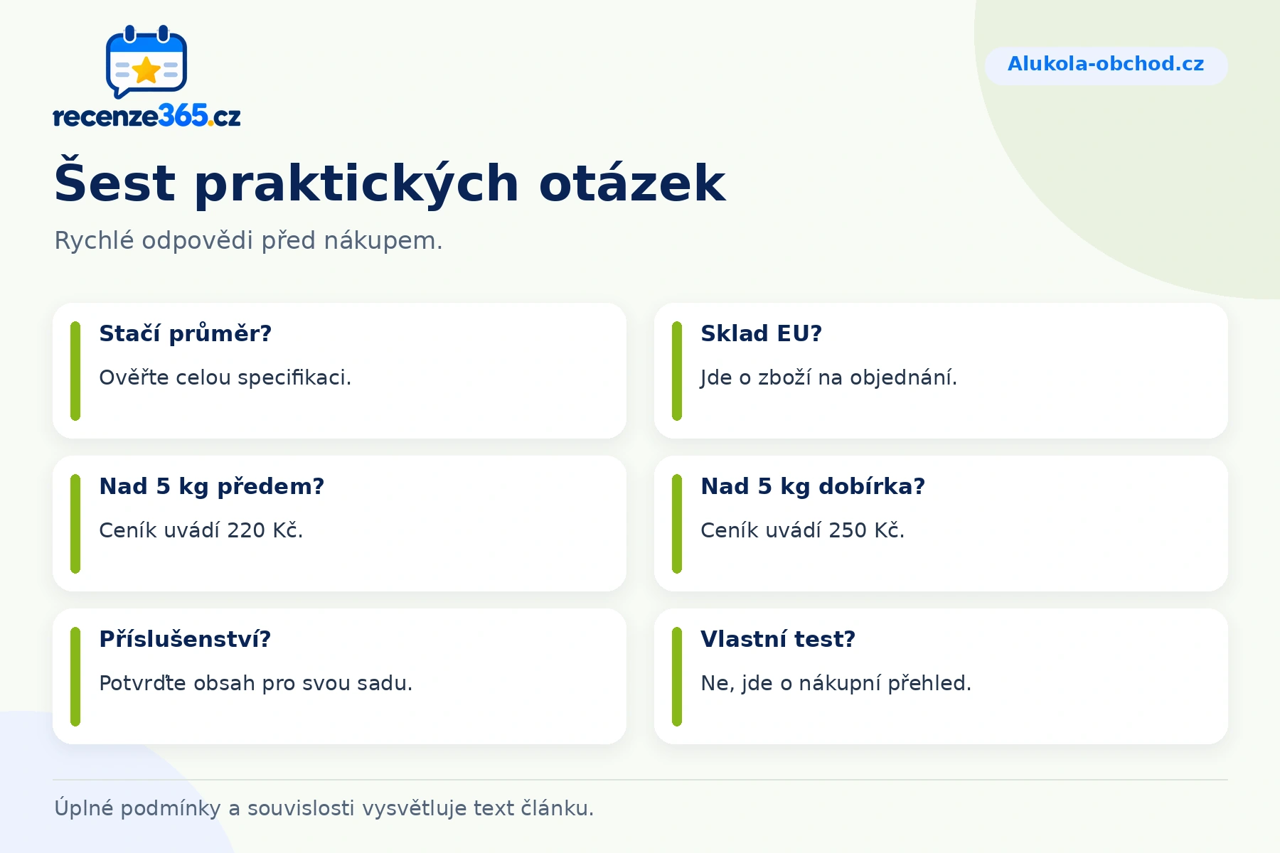 Šest praktických otázek a stručných odpovědí k nákupu na Alukola-obchod.cz