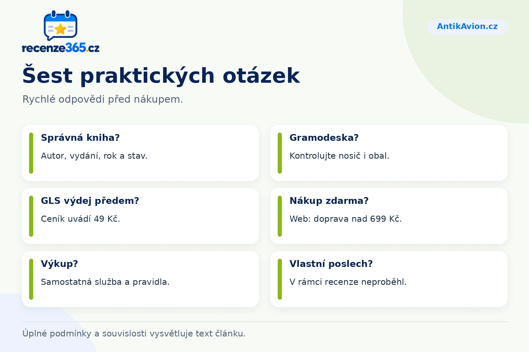 Šest praktických otázek a stručných odpovědí k nákupu na AntikAvion.cz