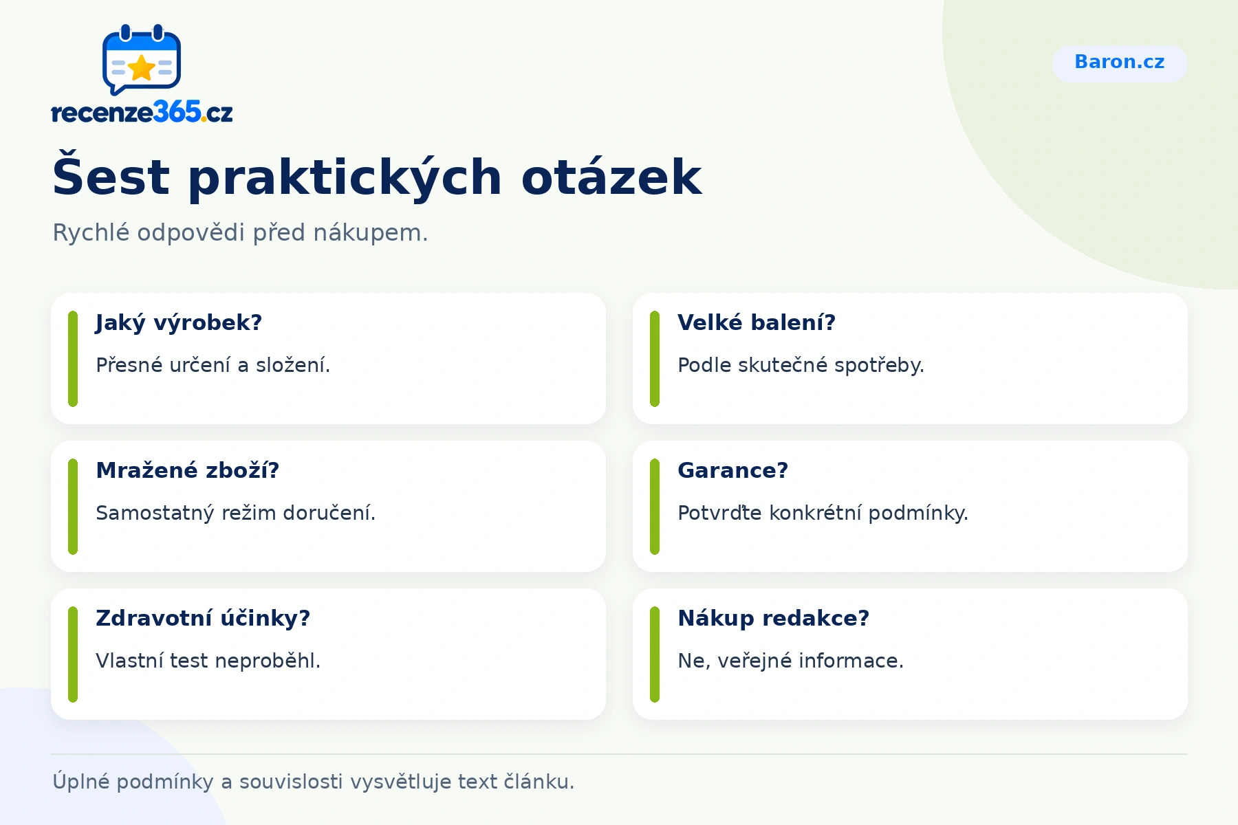 Šest praktických otázek a stručných odpovědí k nákupu na Baron.cz