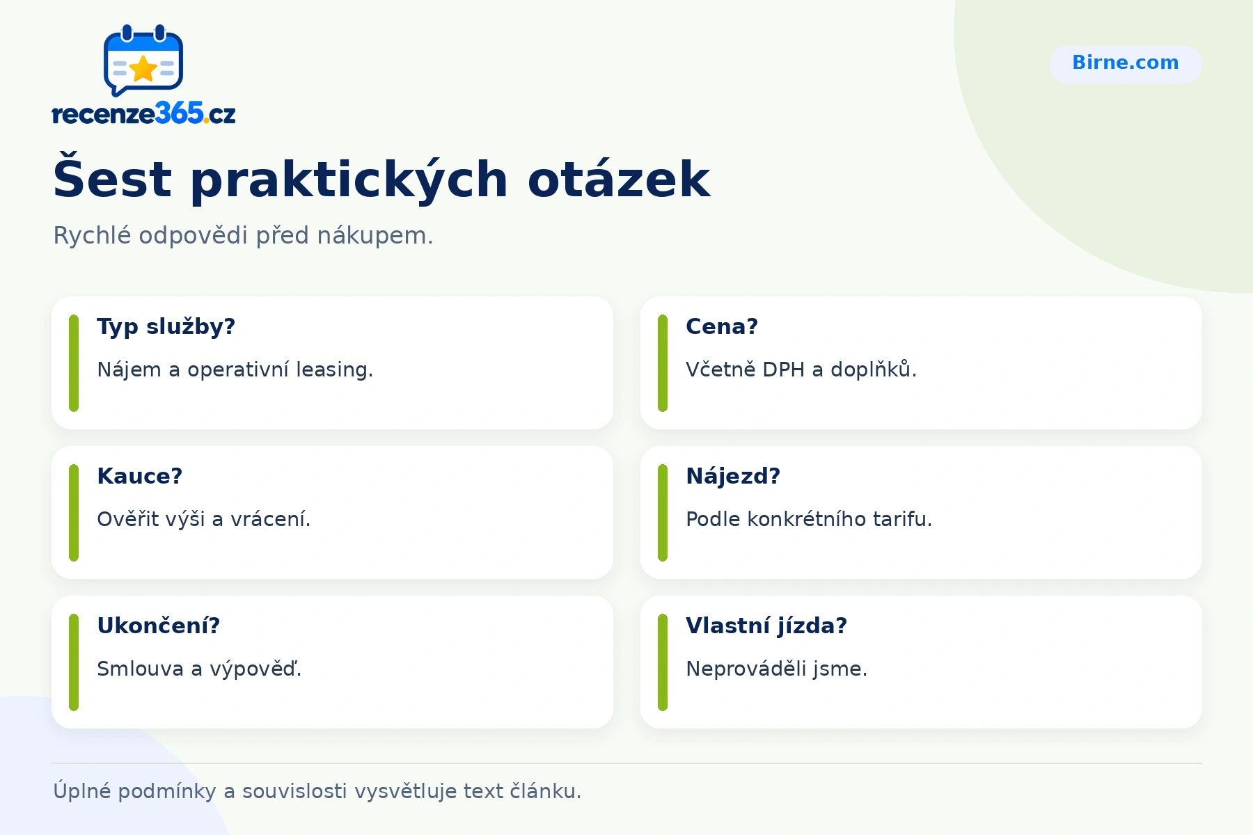 Šest praktických otázek a stručných odpovědí k nákupu na Birne.com