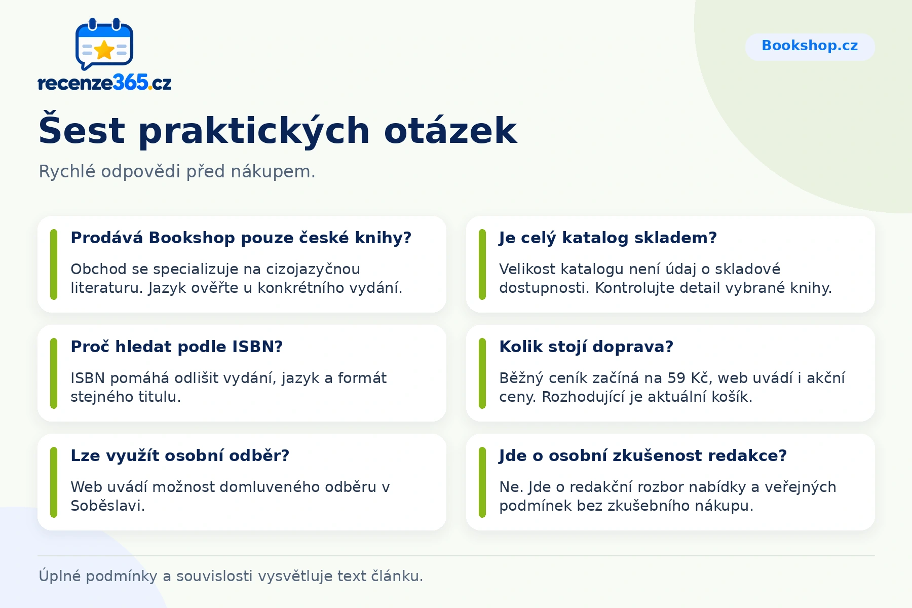 Šest praktických otázek a stručných odpovědí k nákupu na Bookshop.cz