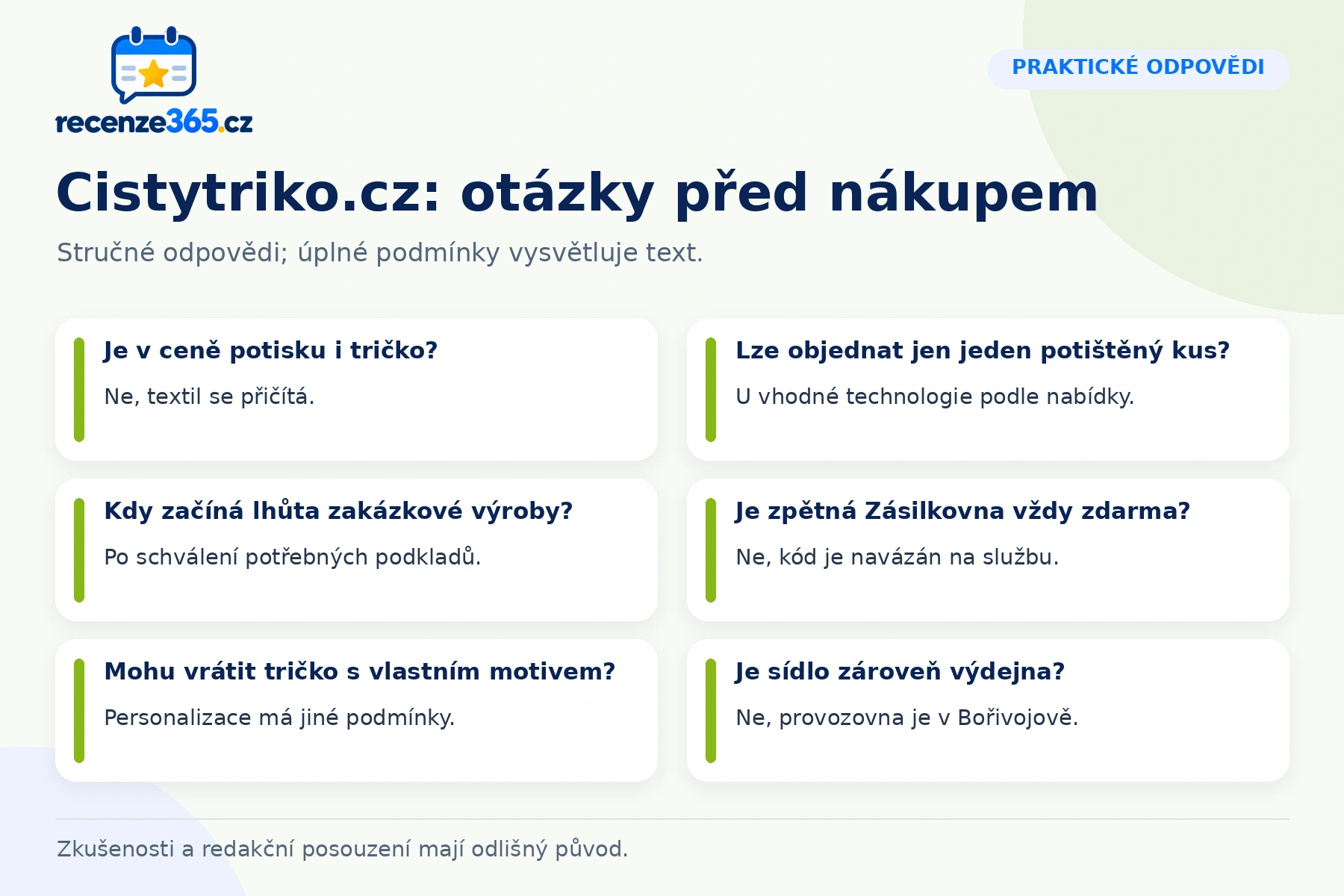Šest otázek a stručných odpovědí k nákupu na Cistytriko.cz