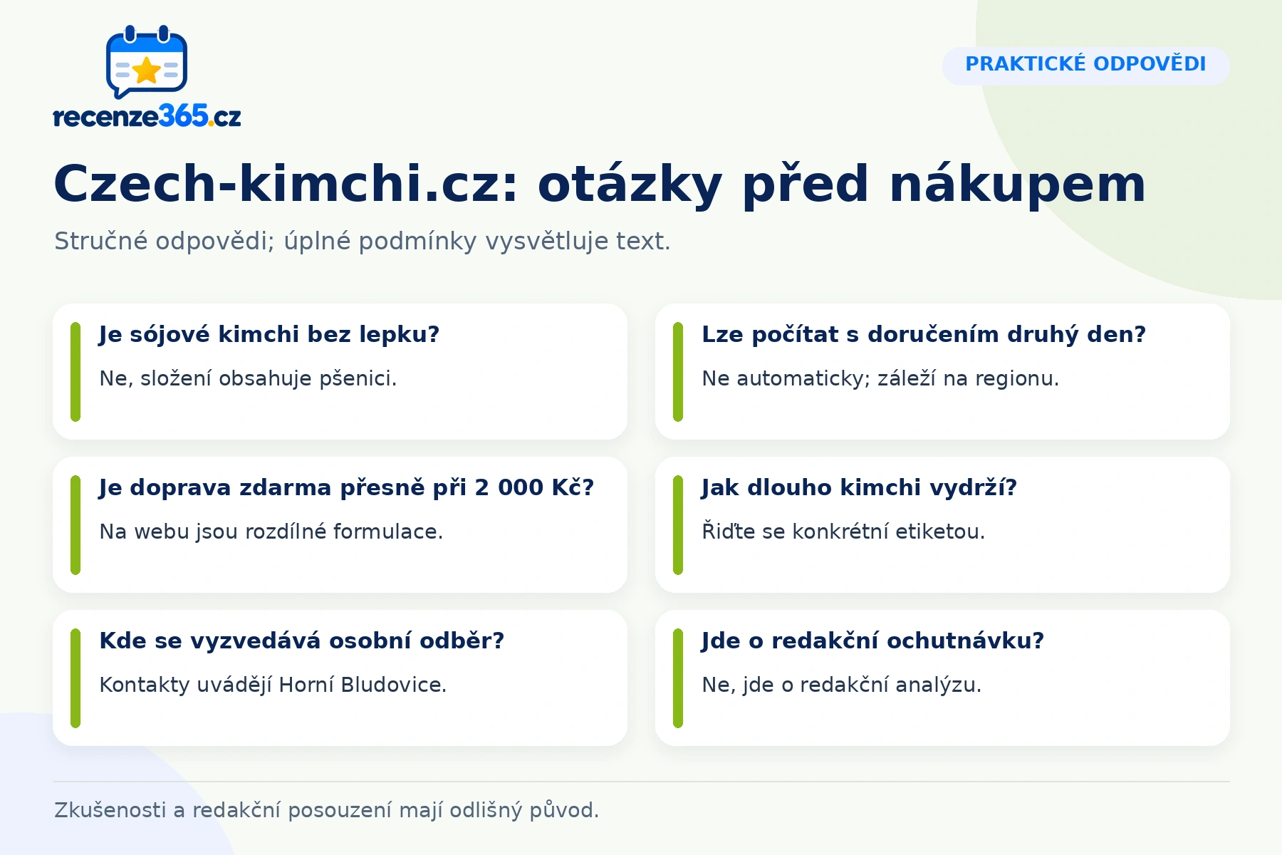 Šest otázek a stručných odpovědí k nákupu na Czech-kimchi.cz