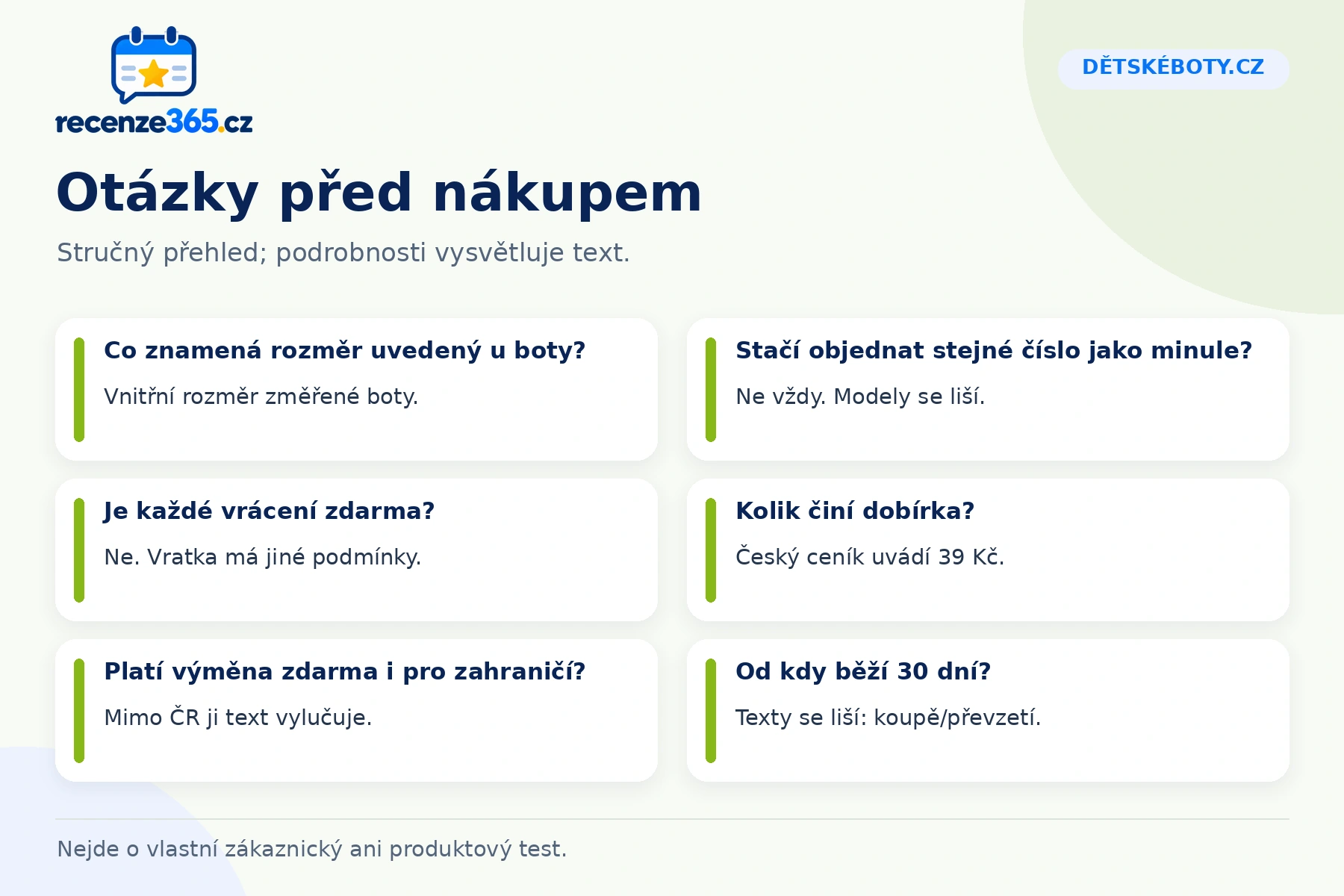 Šest praktických otázek a odpovědí k nákupu na Dětskéboty.cz